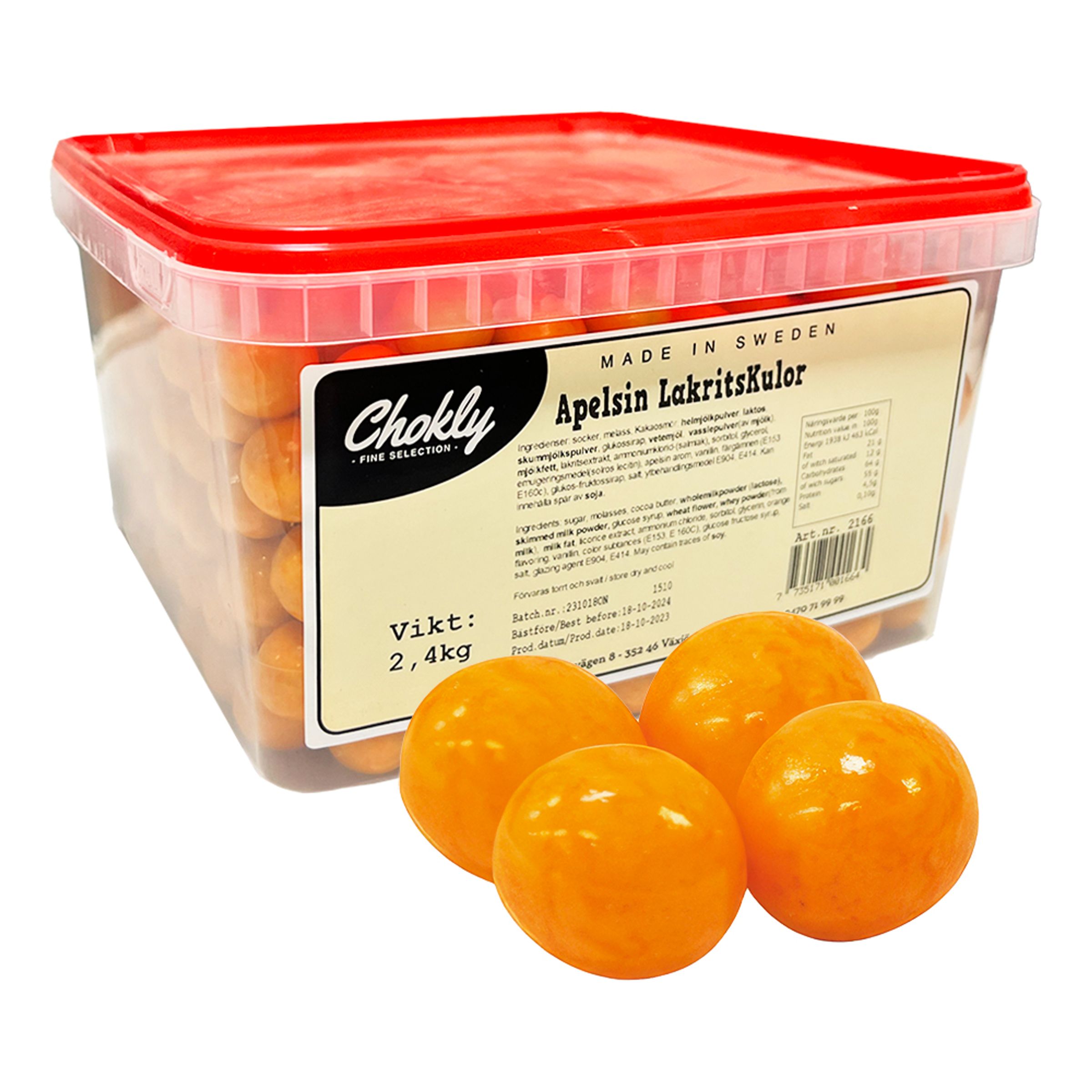 Apelsin/Lakritskulor Storpack - 2,4 kg