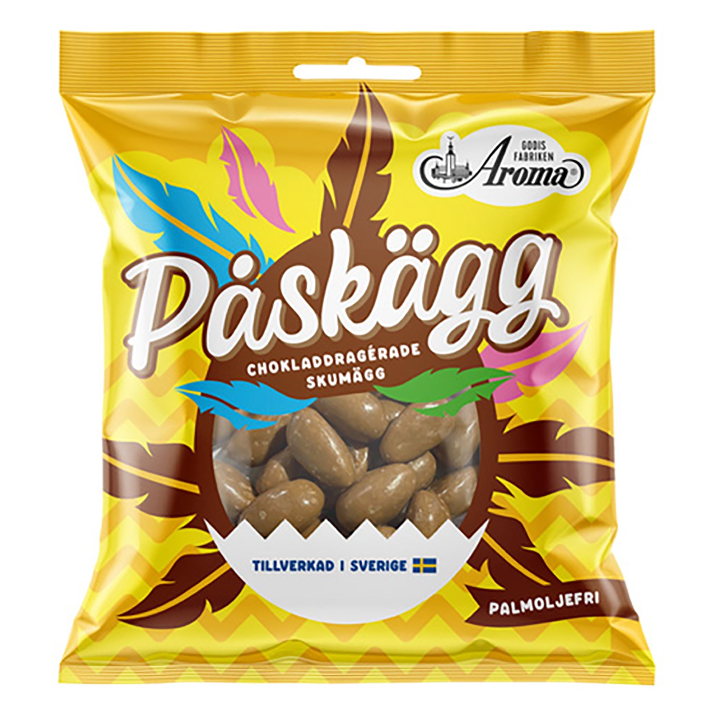 Läs mer om Chokladdragerade Skumägg Godispåse - 90 gram