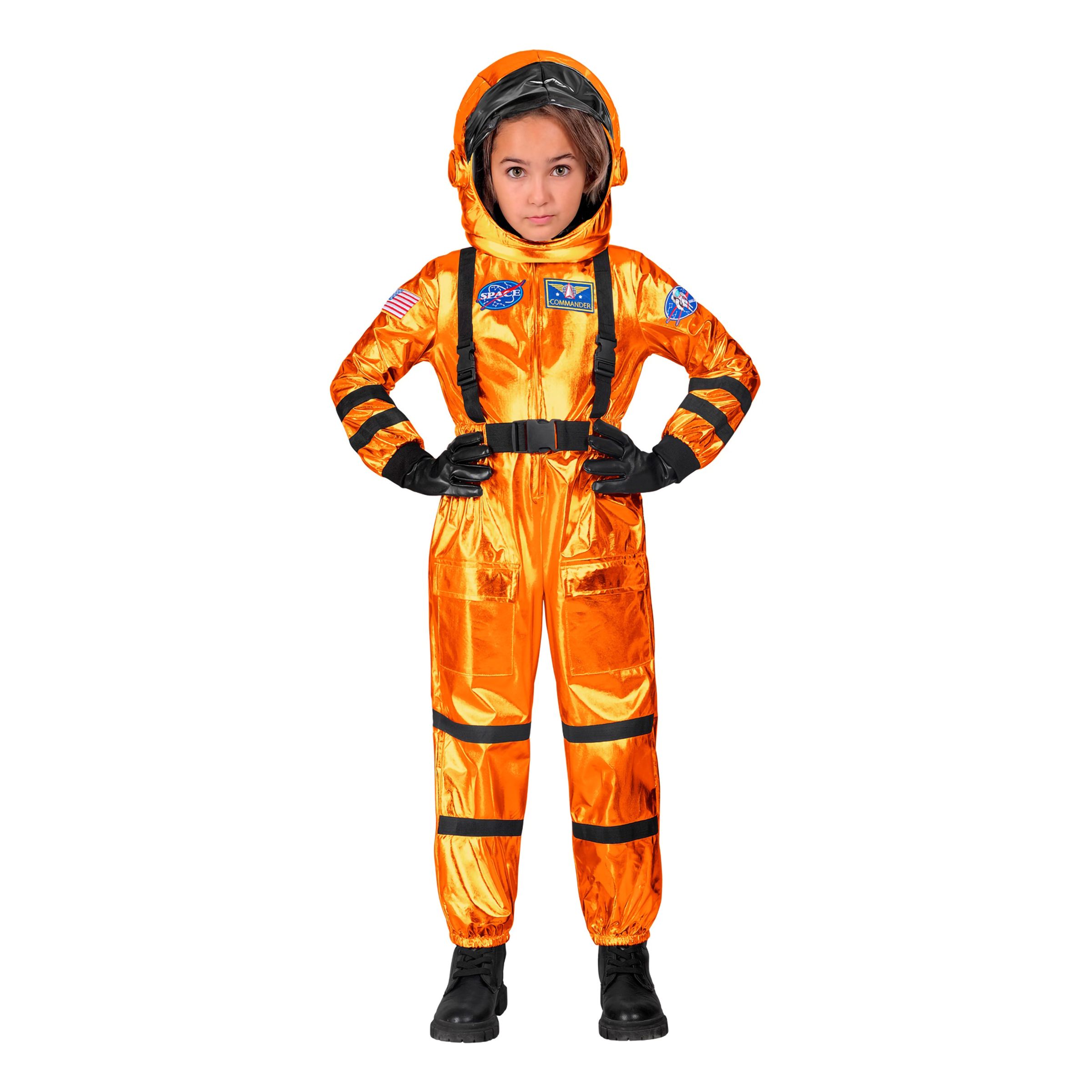 Astronaut Orange Metallic Barn Maskeraddräkt - Medium | Hem - Maskerad - Maskeraddräkter - Barndräkter | Party Outlet