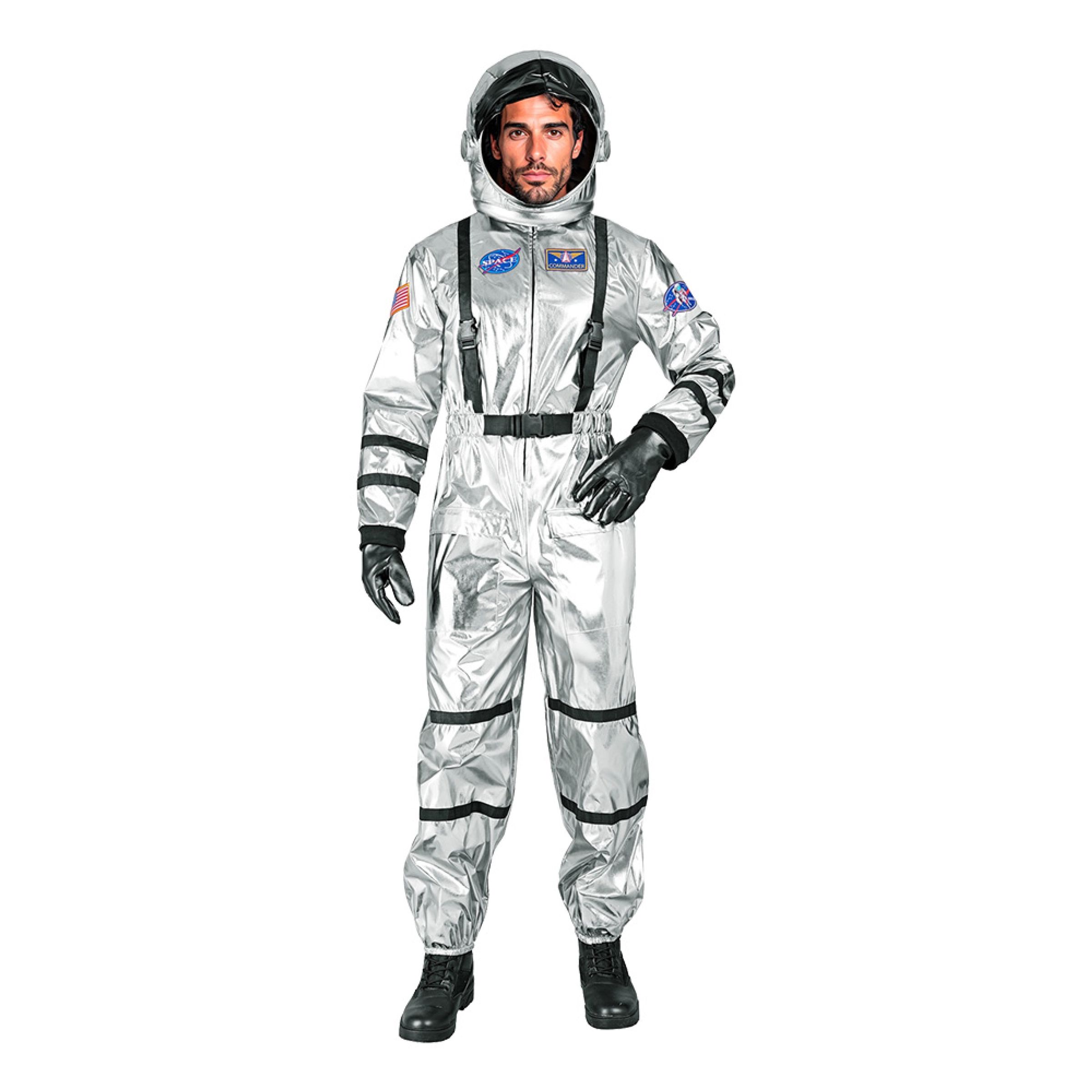 Astronaut Silver Metallic Herr Maskeraddräkt - X-Large | Hem - Maskerad - Maskeraddräkter - Herrdräkter | Party Outlet