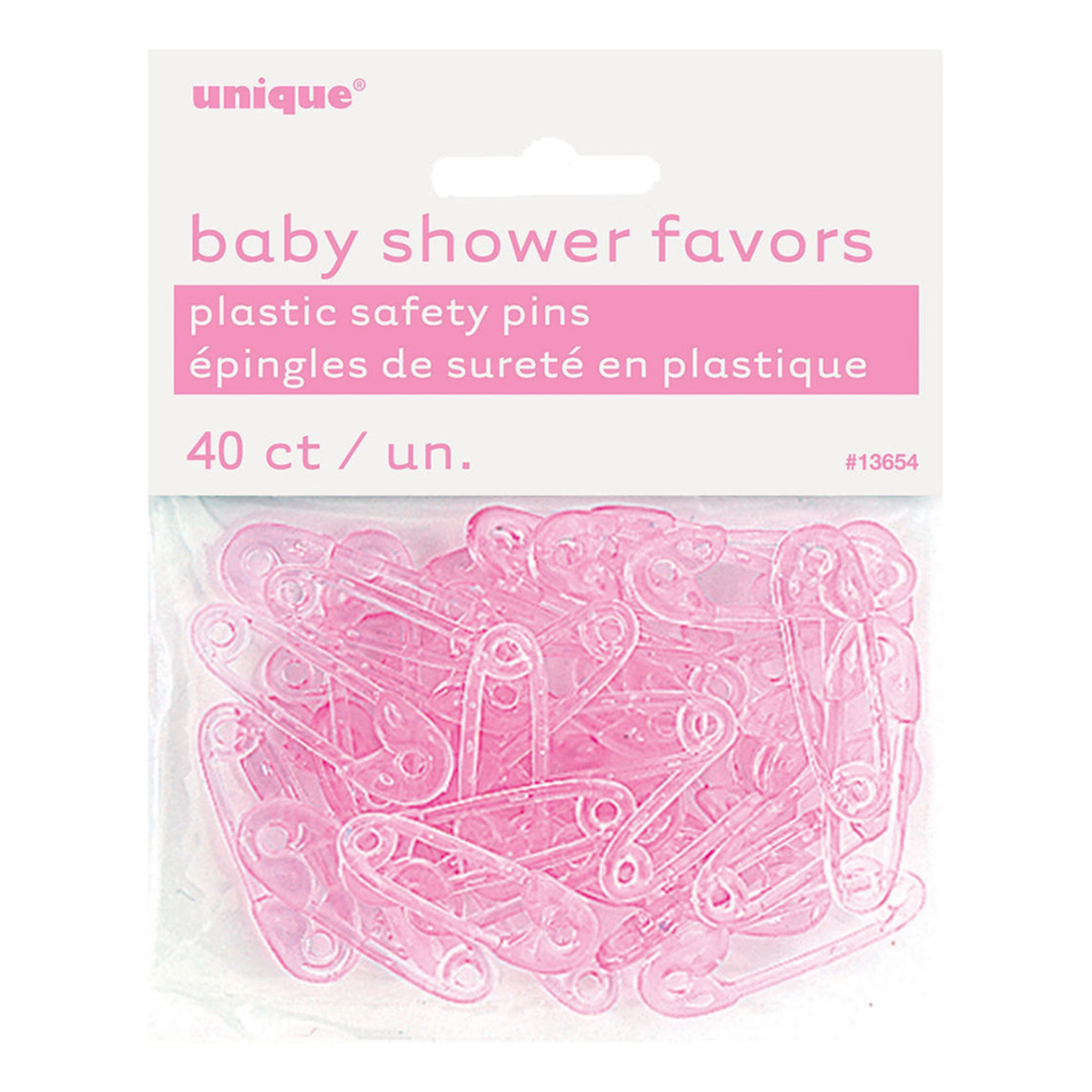 Babyshower Säkerhetsnålar Rosa i Plast - 40-pack