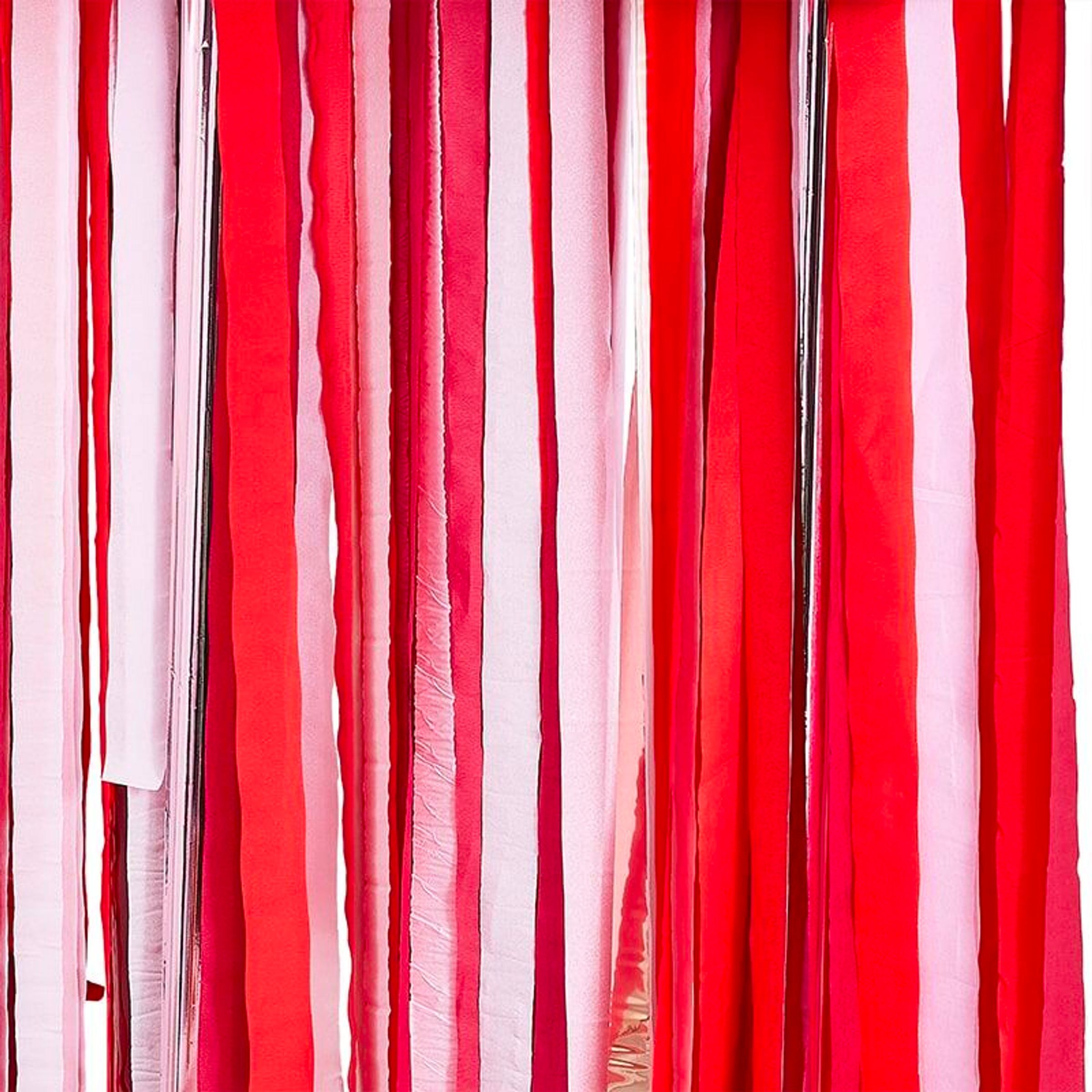 Backdrop Streamers Röd/Rosa/Roséguld