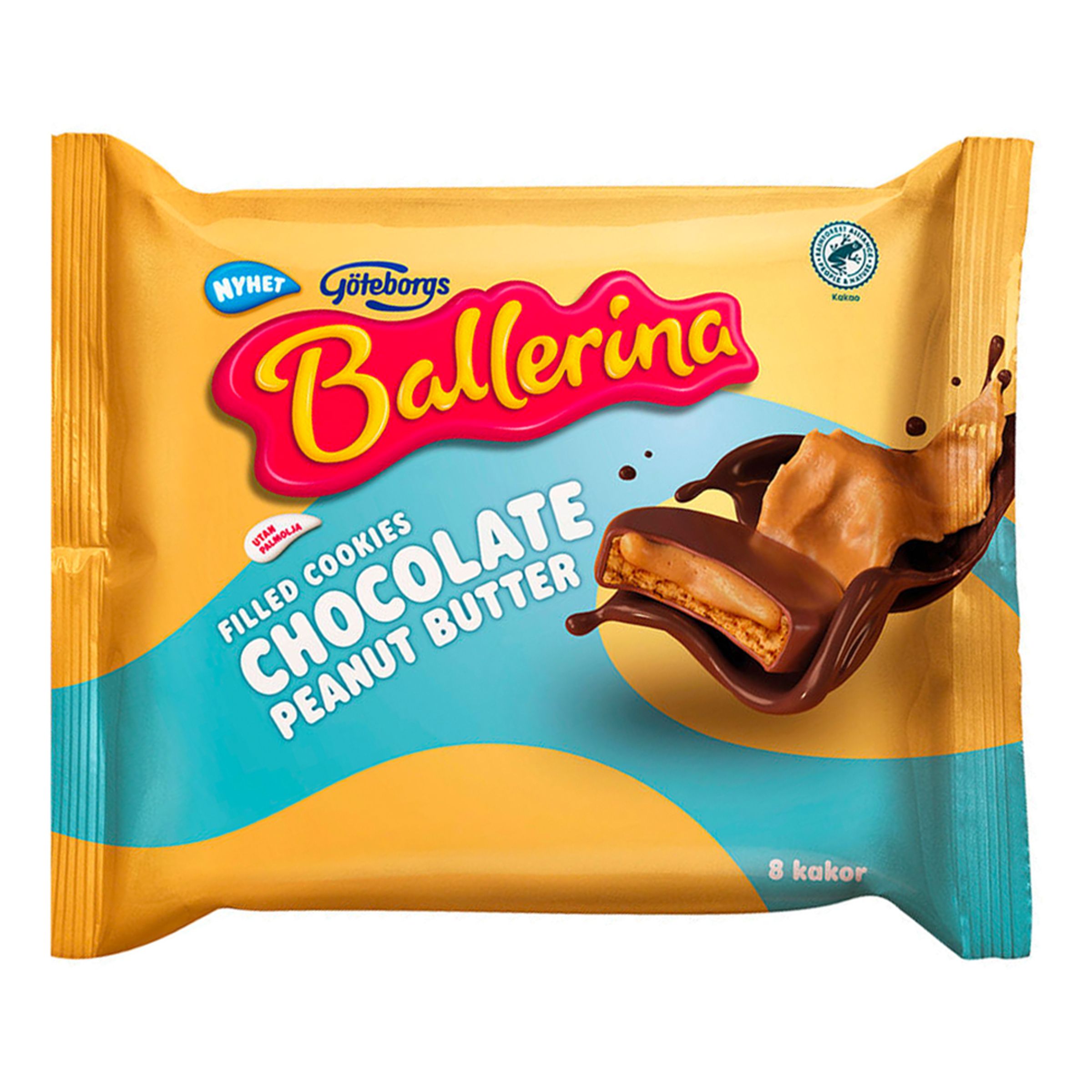 Läs mer om Ballerina Filled Cookies Chocolate Peanut - 128 gram