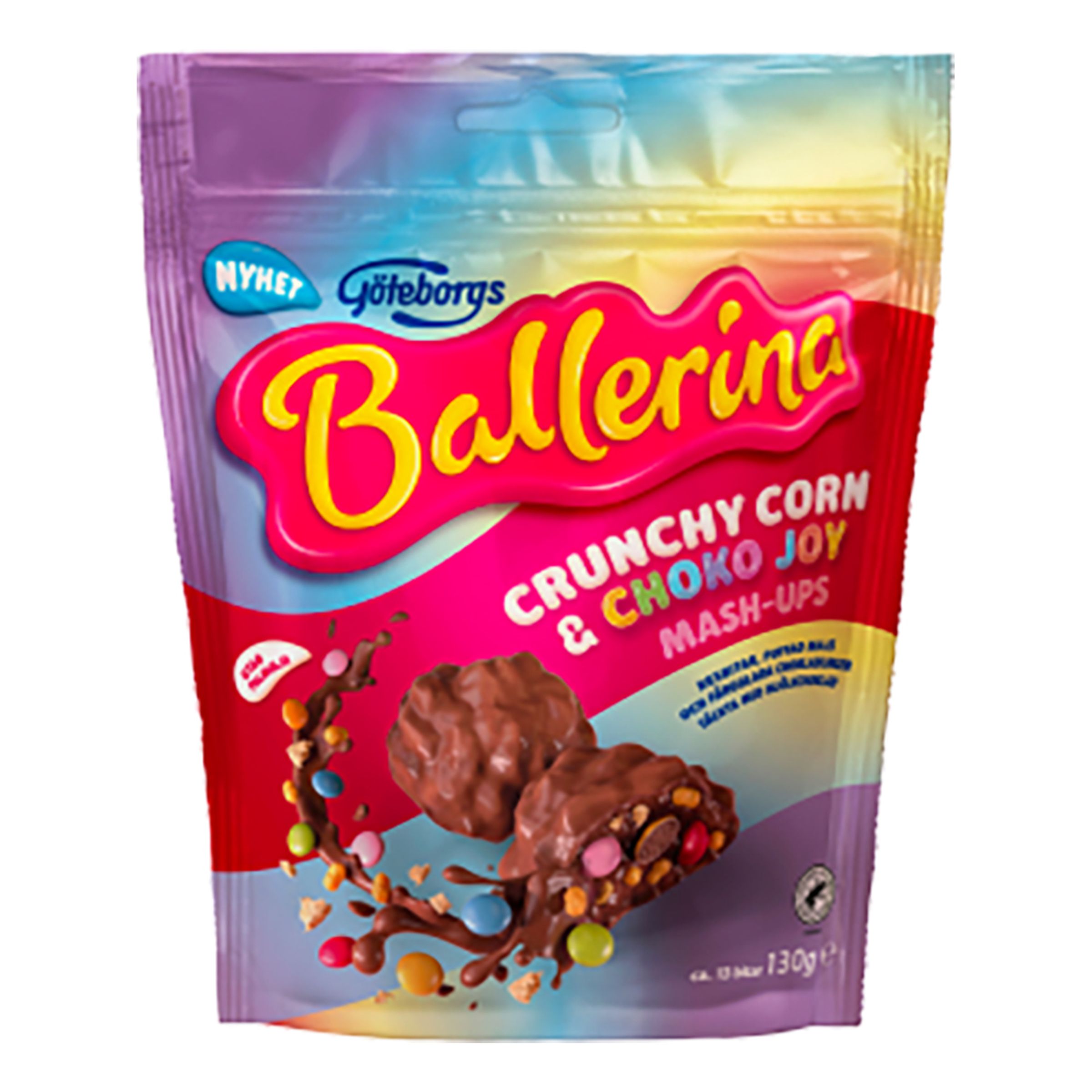 Läs mer om Ballerina Mash-Ups Crunchy Corn & Choko - 130 gram