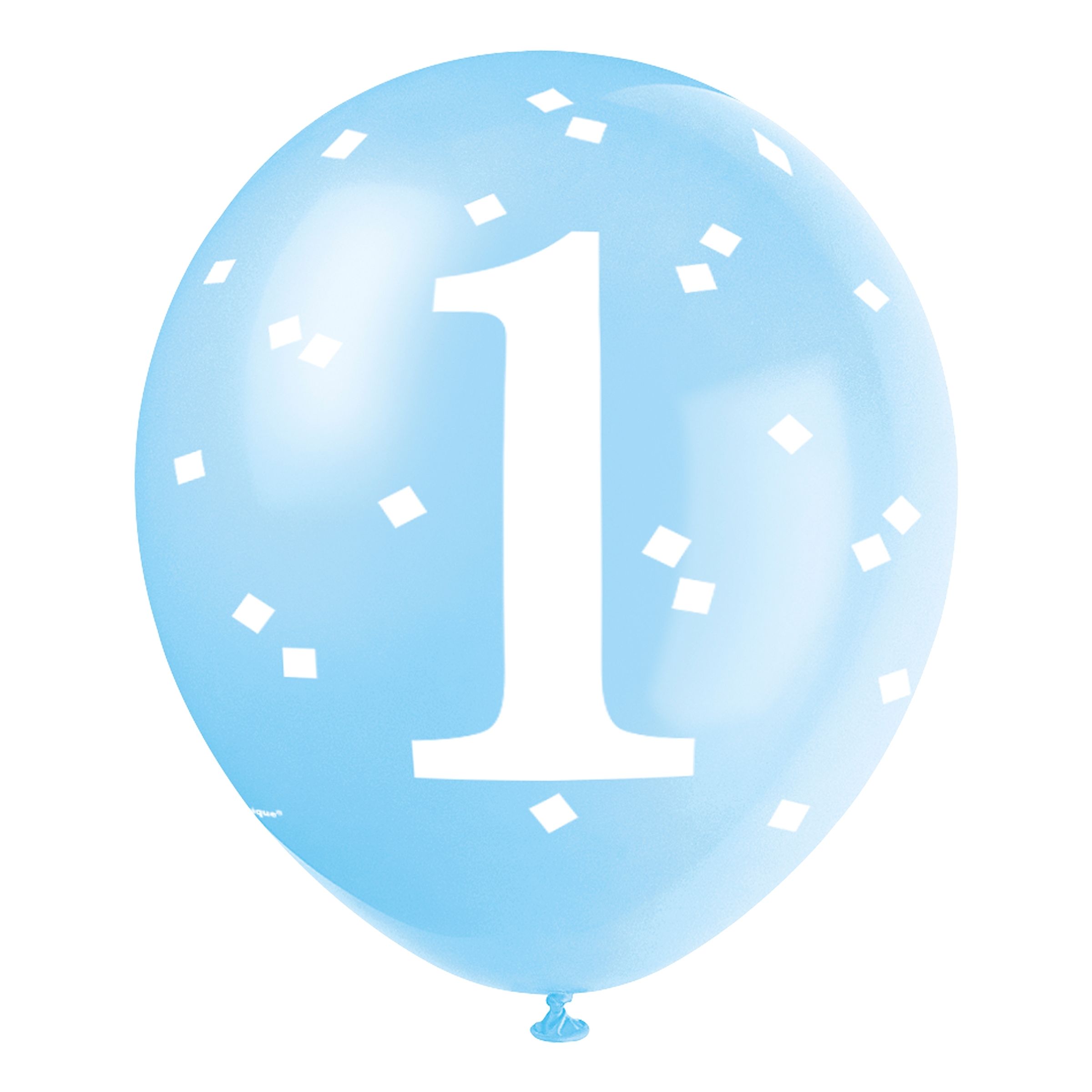 Läs mer om Ballong 1 År med Konfetti Blå