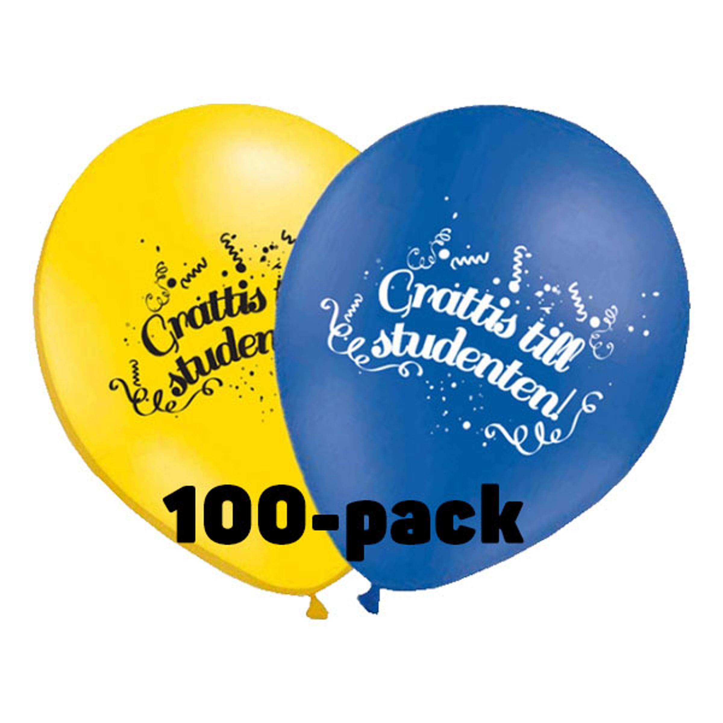 Läs mer om Ballonger Grattis till Studenten! - 100-pack