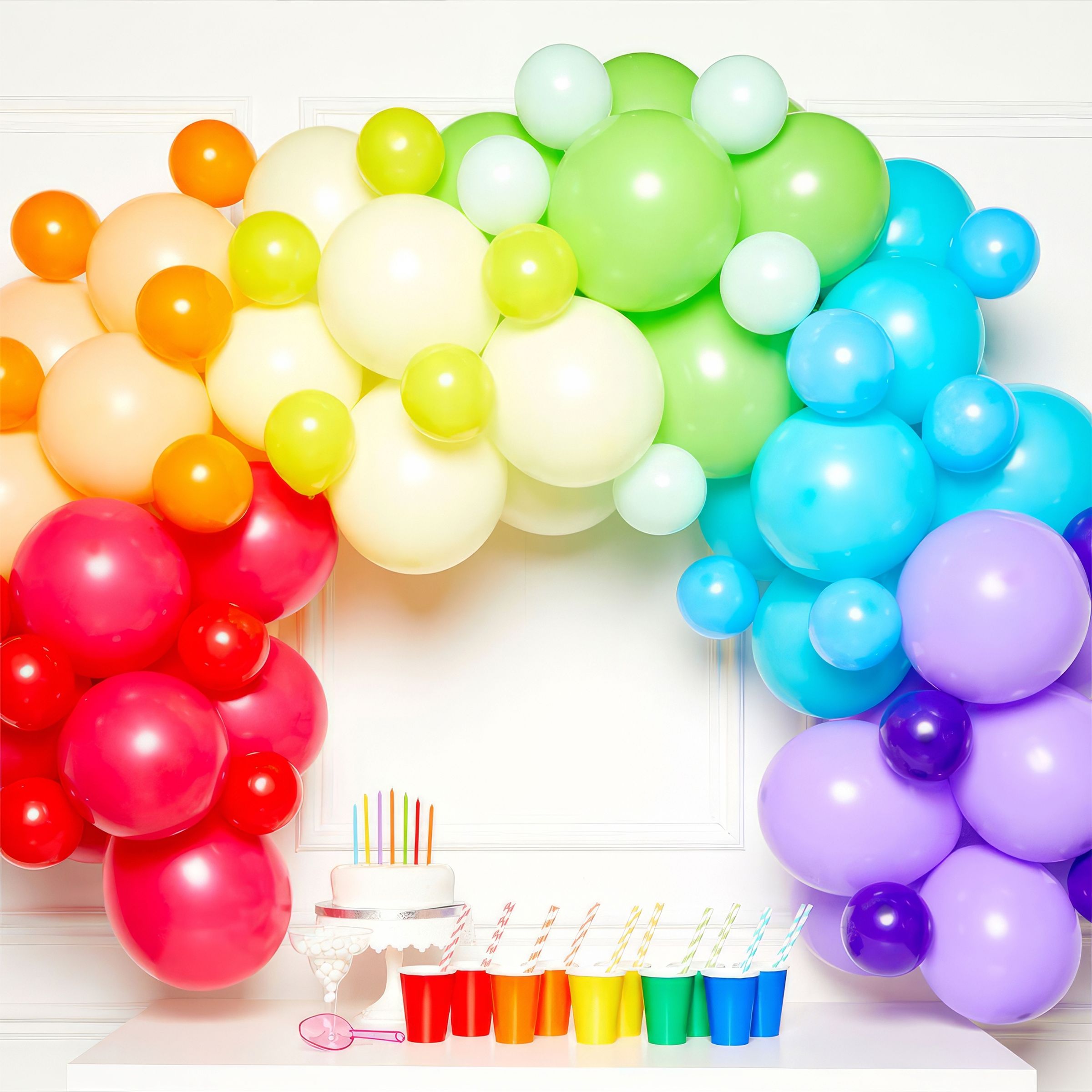 Läs mer om Ballongbåge Regnbågsfärgad