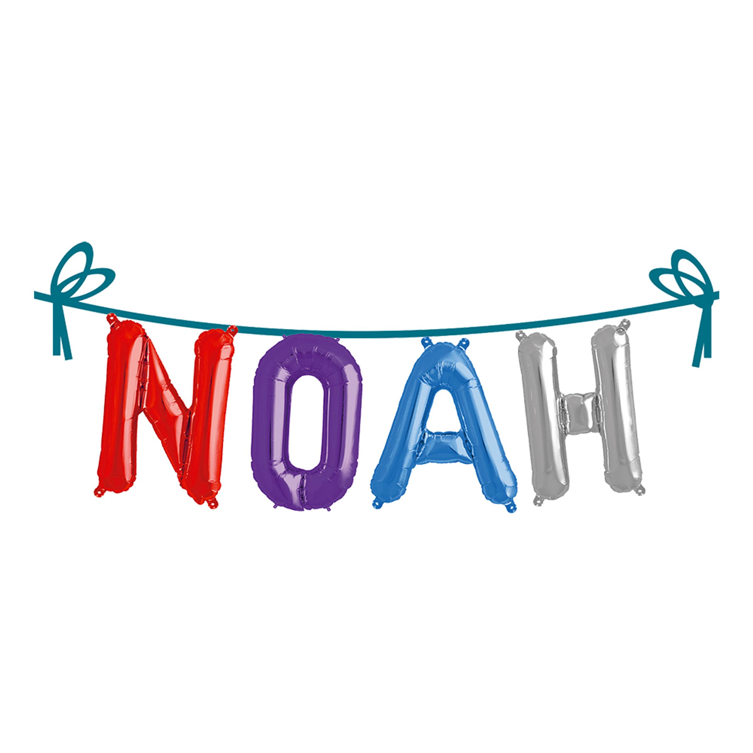 Läs mer om Ballonggirlang Folie Namn - Noah