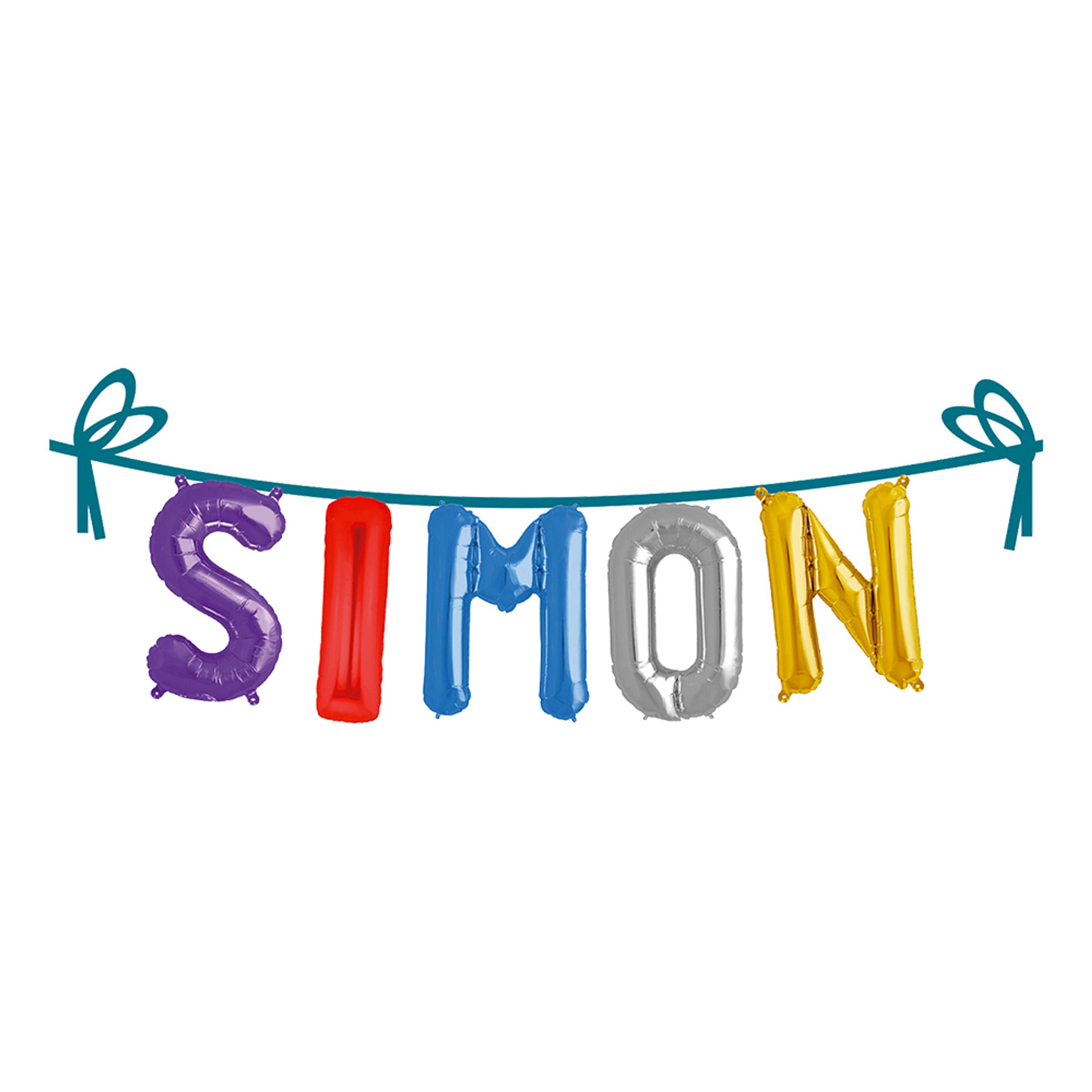 Läs mer om Ballonggirlang Folie Namn - Simon