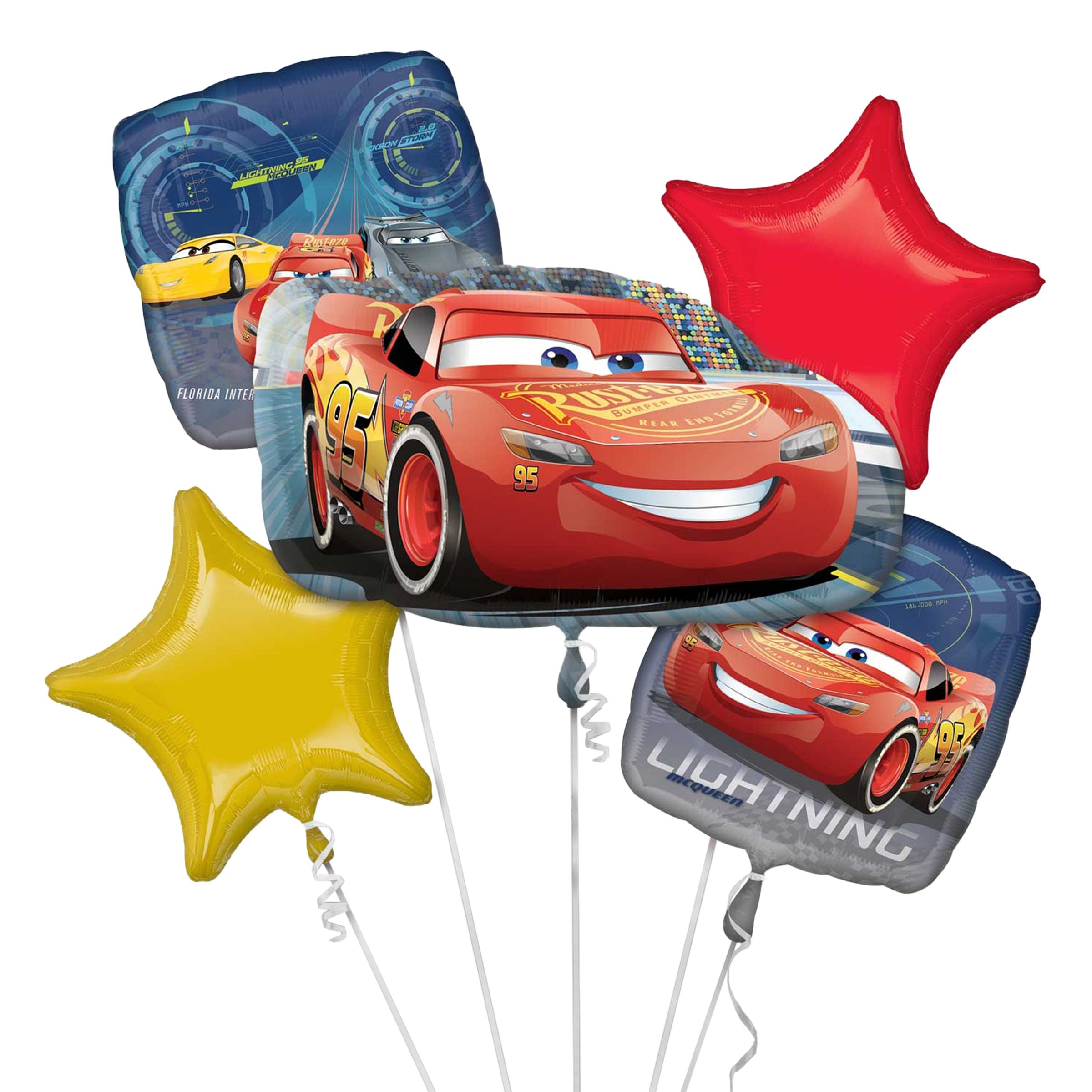 Ballongbukett Bilar/Cars 3 - 5-pack