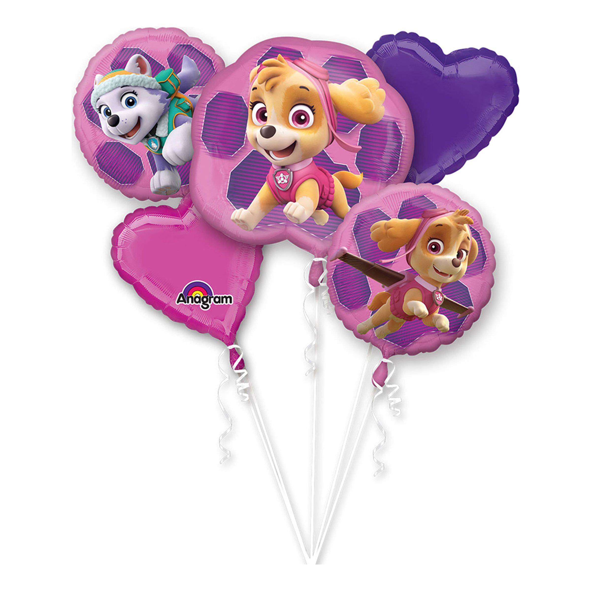 Ballongbukett Paw Patrol Skye & Everest - 5-pack