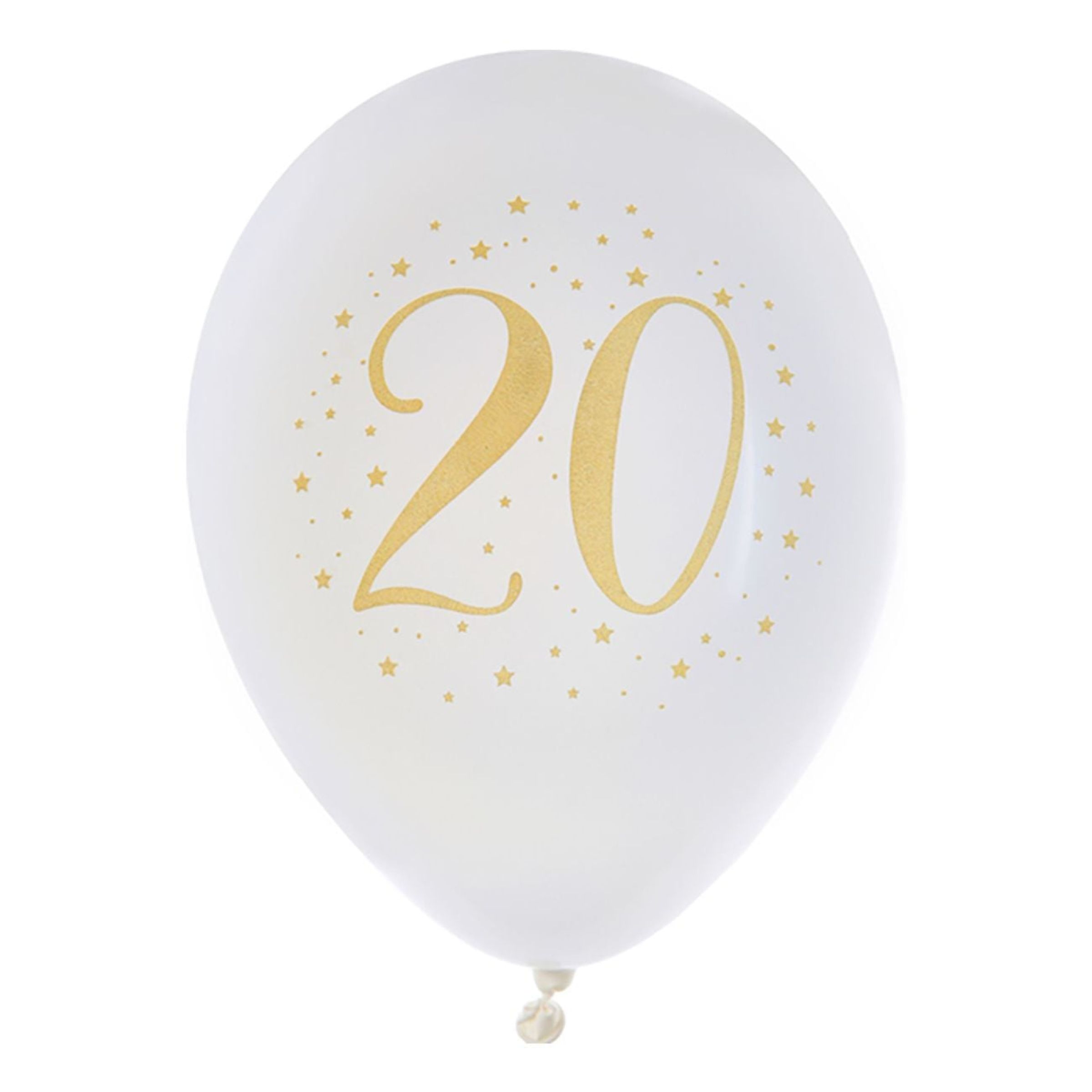 Ballonger 20 Vit/Guld | Hem - Festartiklar - Ballonger - Latexballonger | Pryloteket