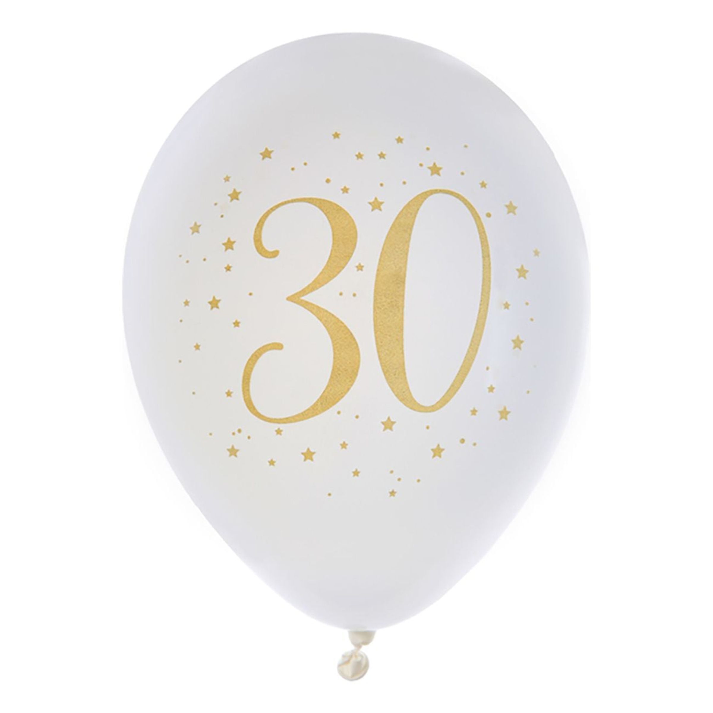 Ballonger 30 Vit/Guld | Hem - Festartiklar - Ballonger - Latexballonger | Pryloteket
