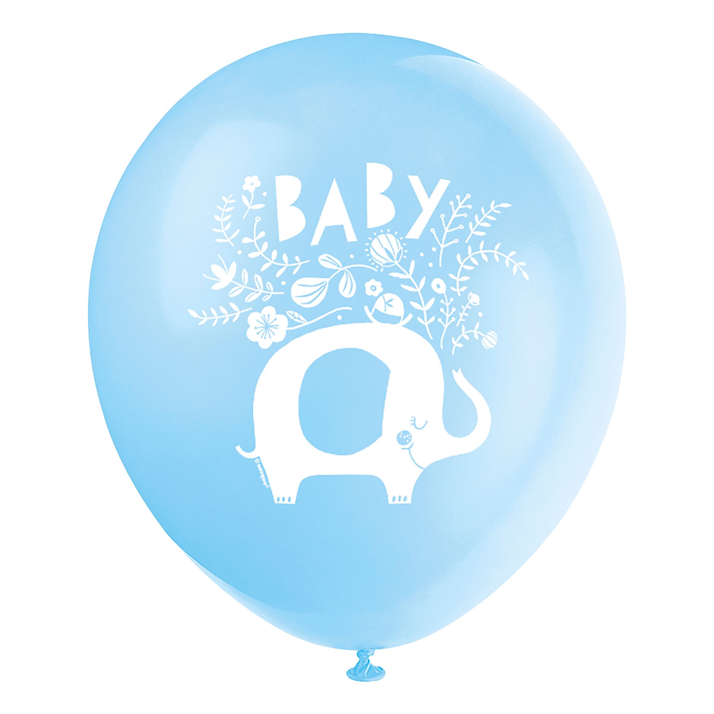 Läs mer om Ballonger Blå Baby Elefant - 8-pack
