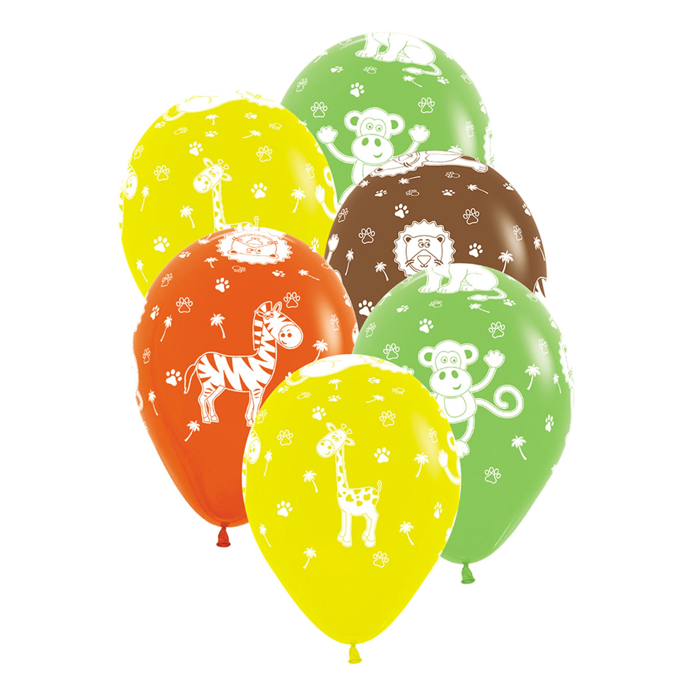 Läs mer om Ballonger Djungelns Djur - 6-pack