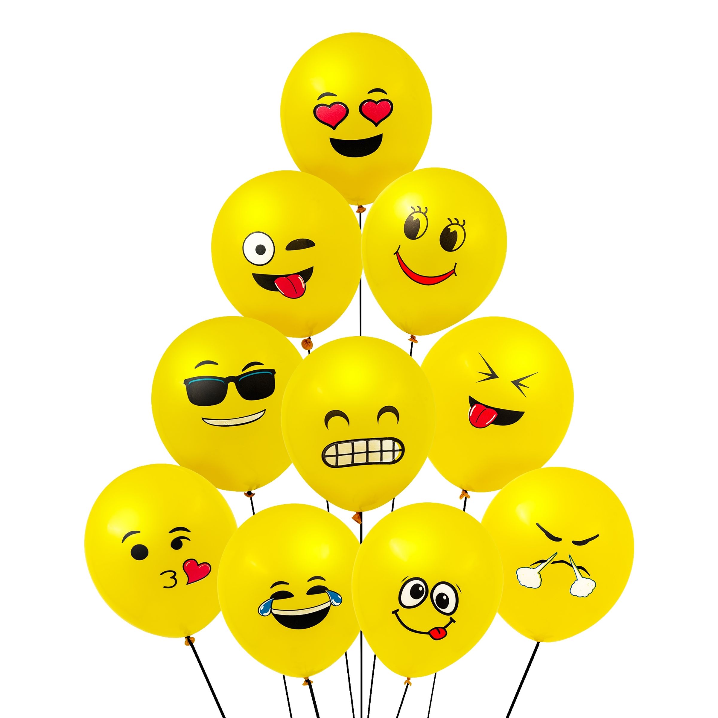 Läs mer om Ballonger Emoji - 10-pack