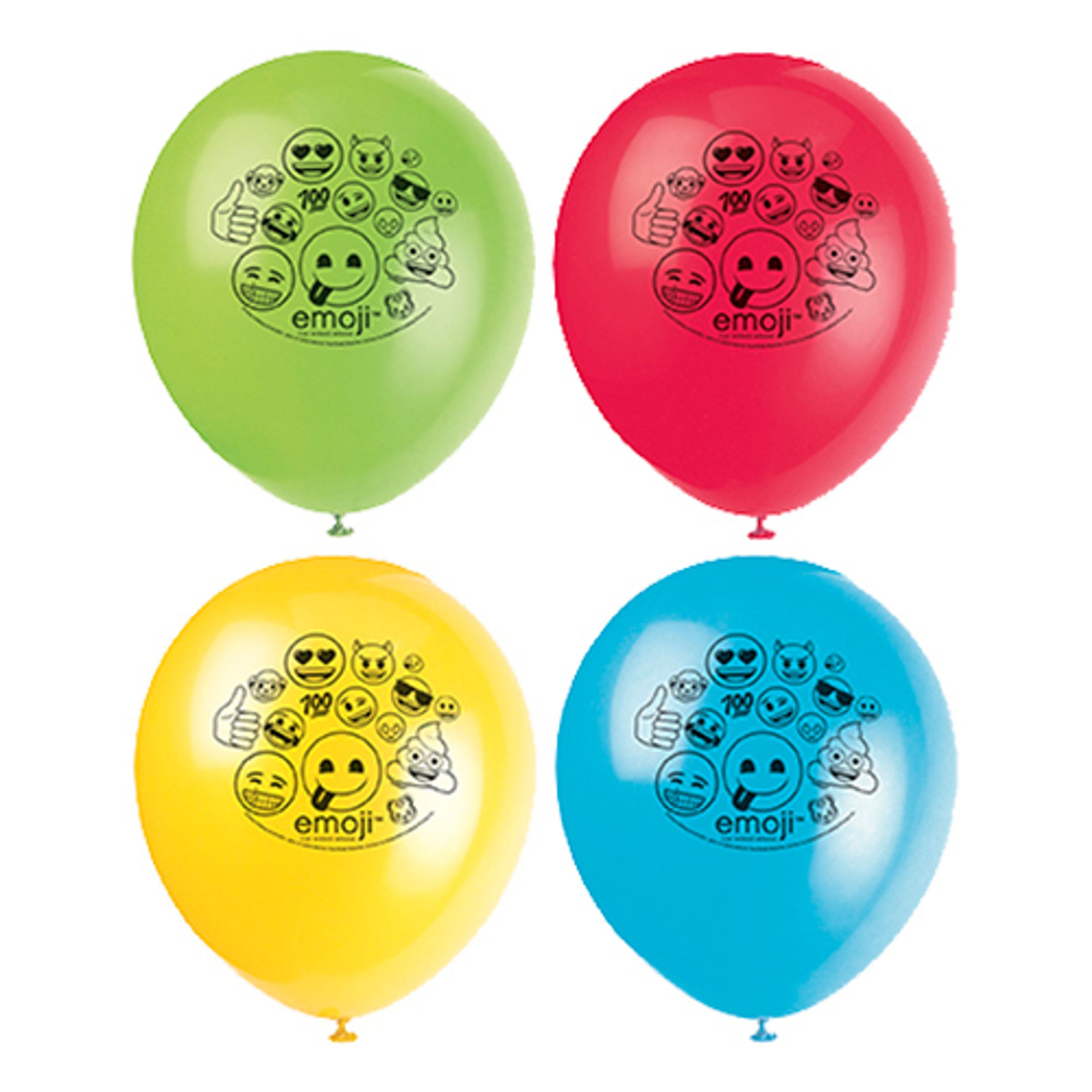 Läs mer om Ballonger Emojis Flerfärgade - 8-pack