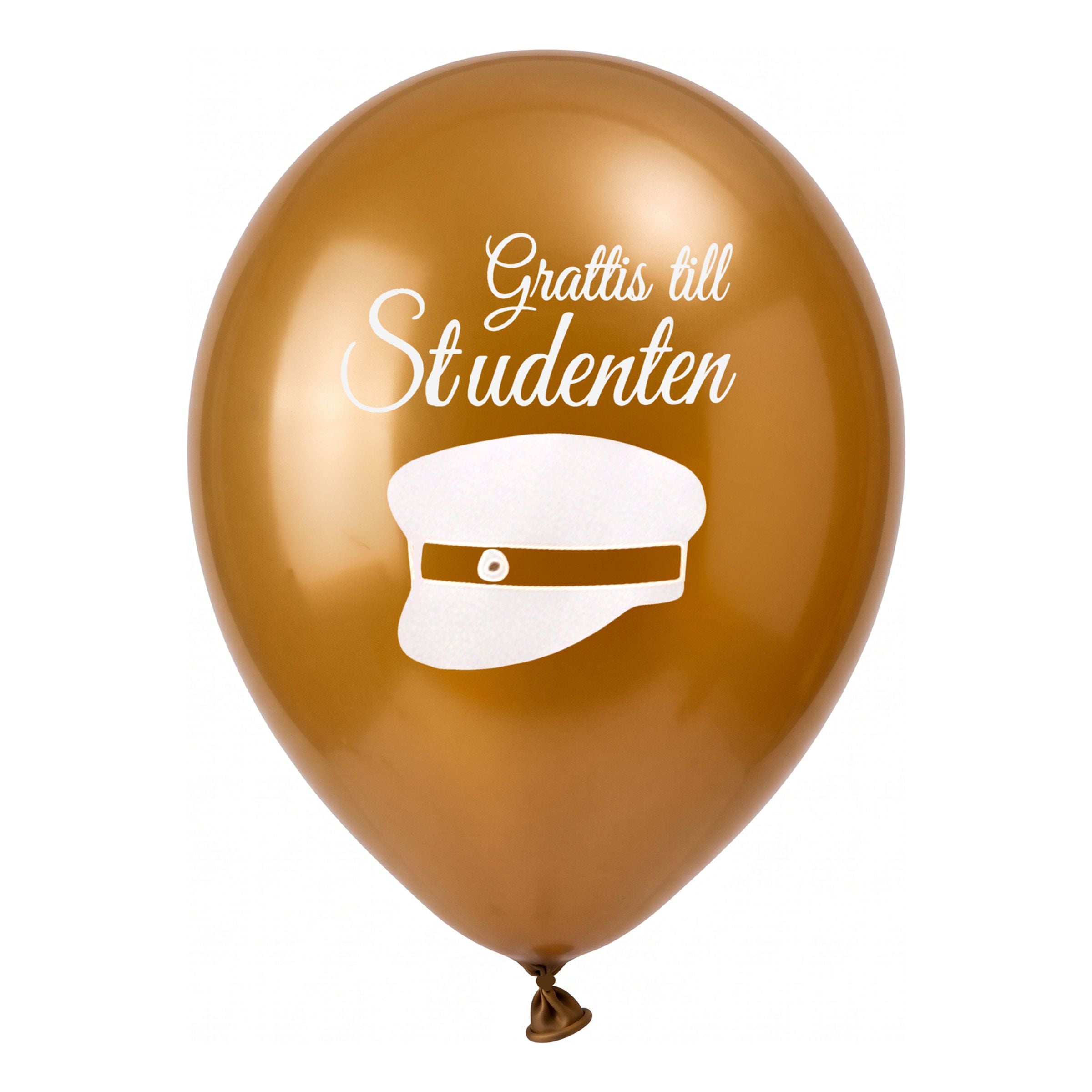 Ballonger Grattis till Studenten Guld - 8-pack | Hem - Festartiklar - Ballonger - Latexballonger | Pryloteket