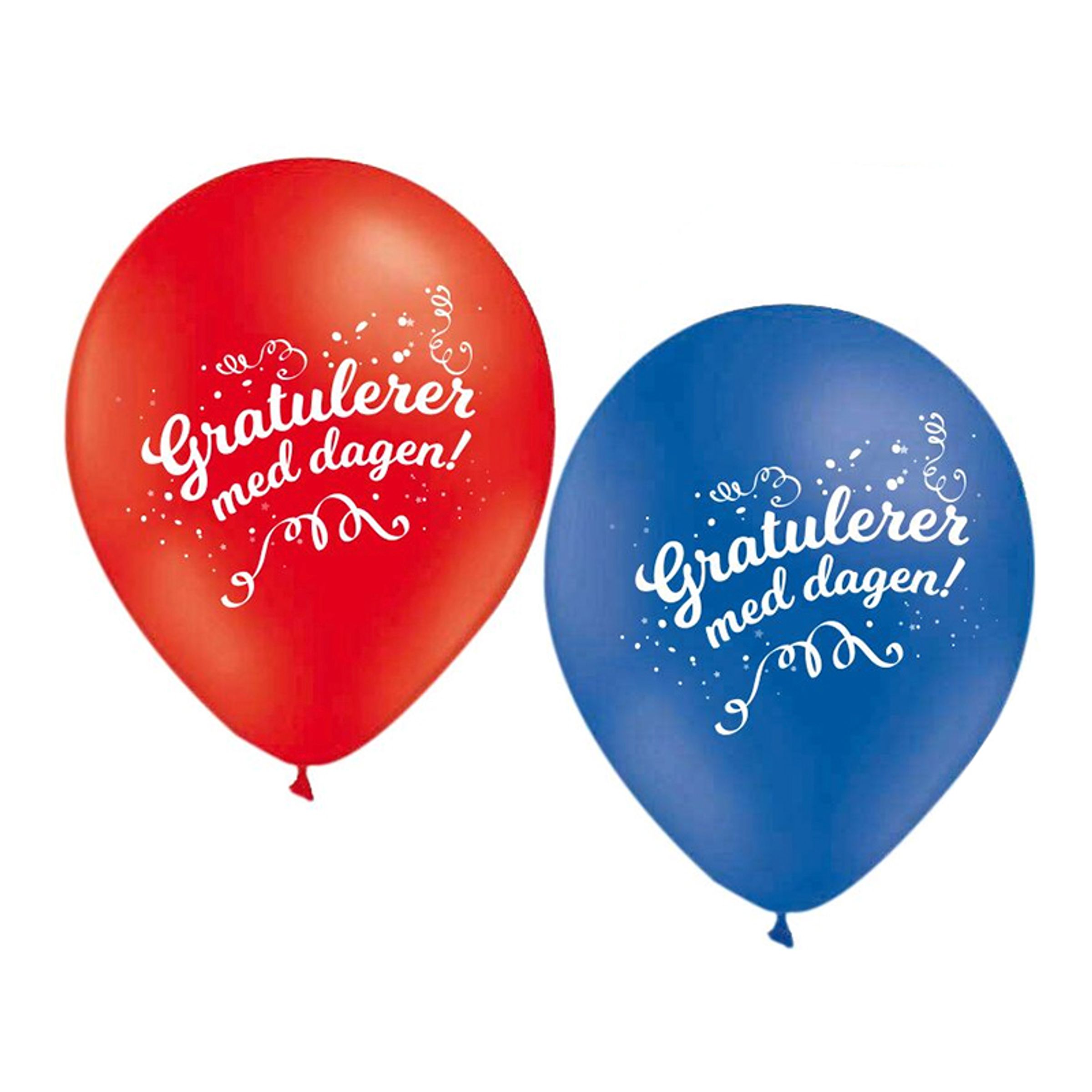 Ballonger Gratulerer med dagen - 10-pack