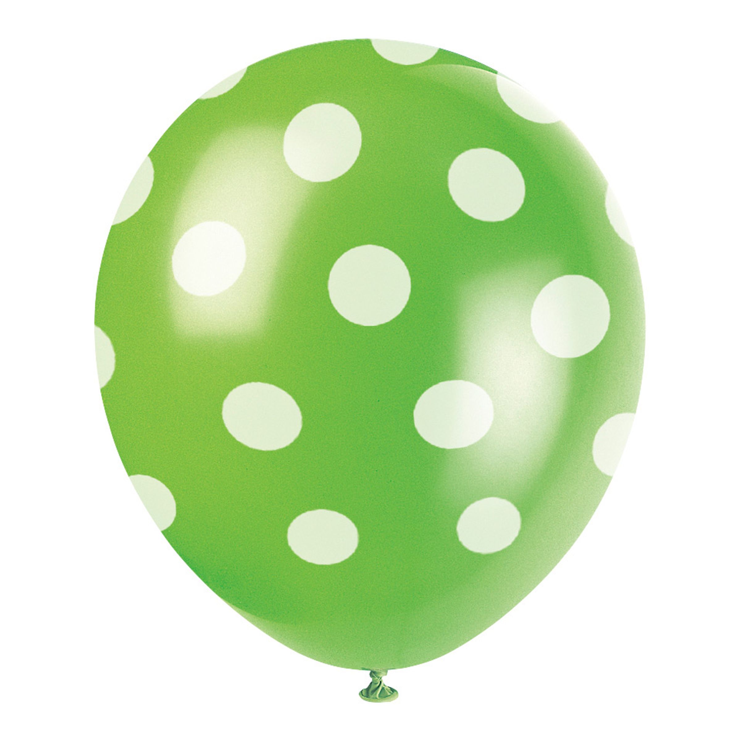 Läs mer om Ballonger Gröna Prickiga - 6-pack