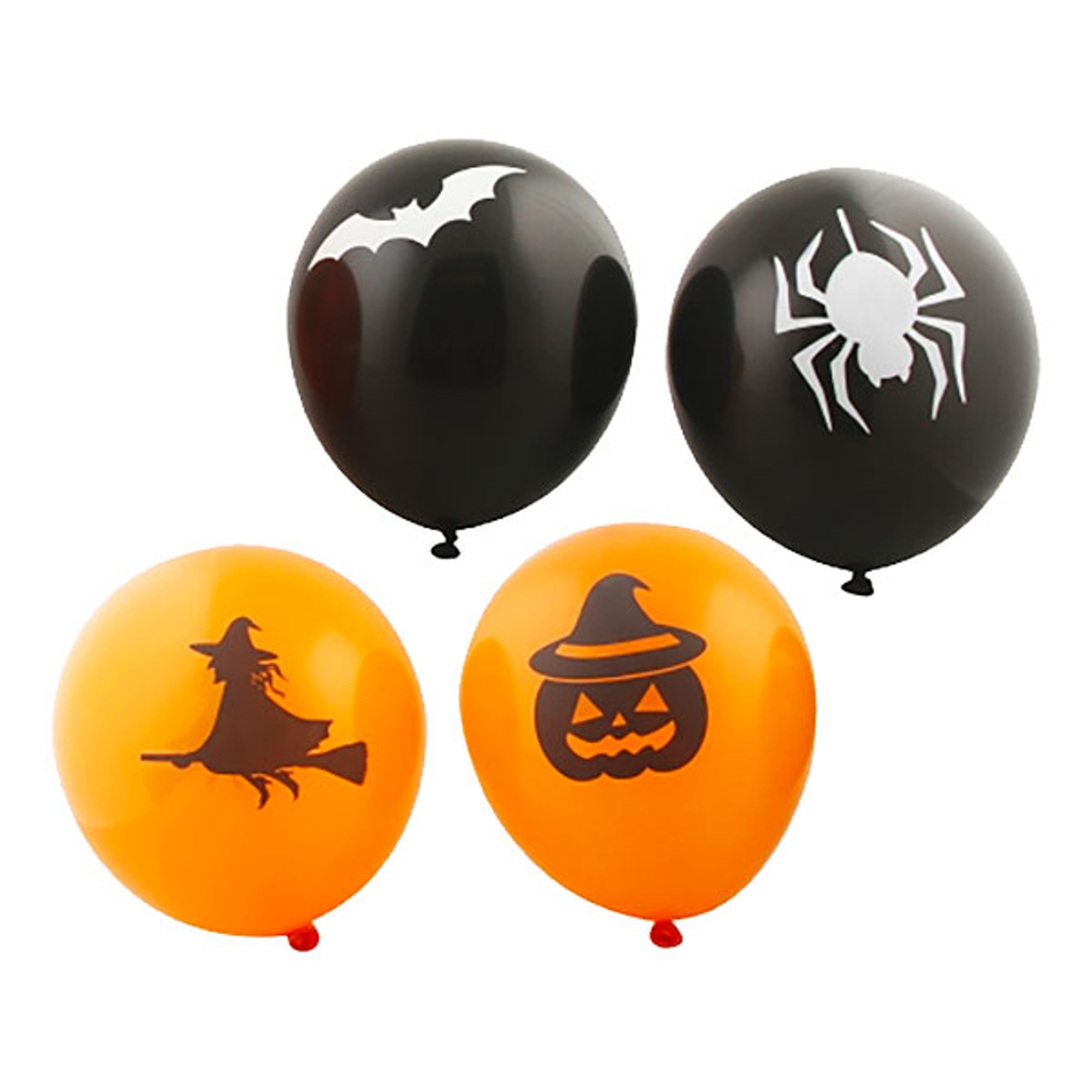 Ballonger Halloween Svart/Orange - 8-pack