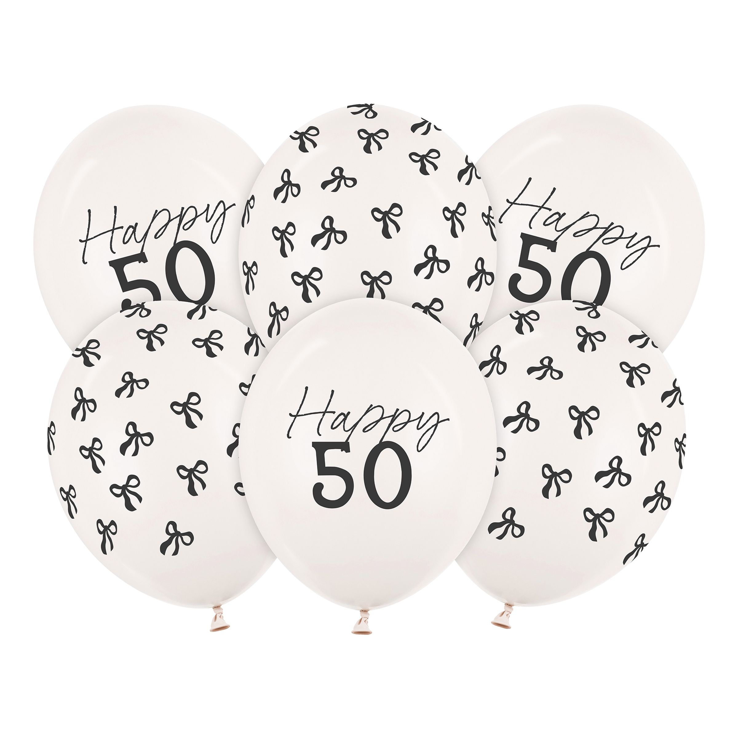 Ballonger Happy 50 med Rosetter - 6-pack | Hem - Festartiklar - Ballonger - Latexballonger | Pryloteket