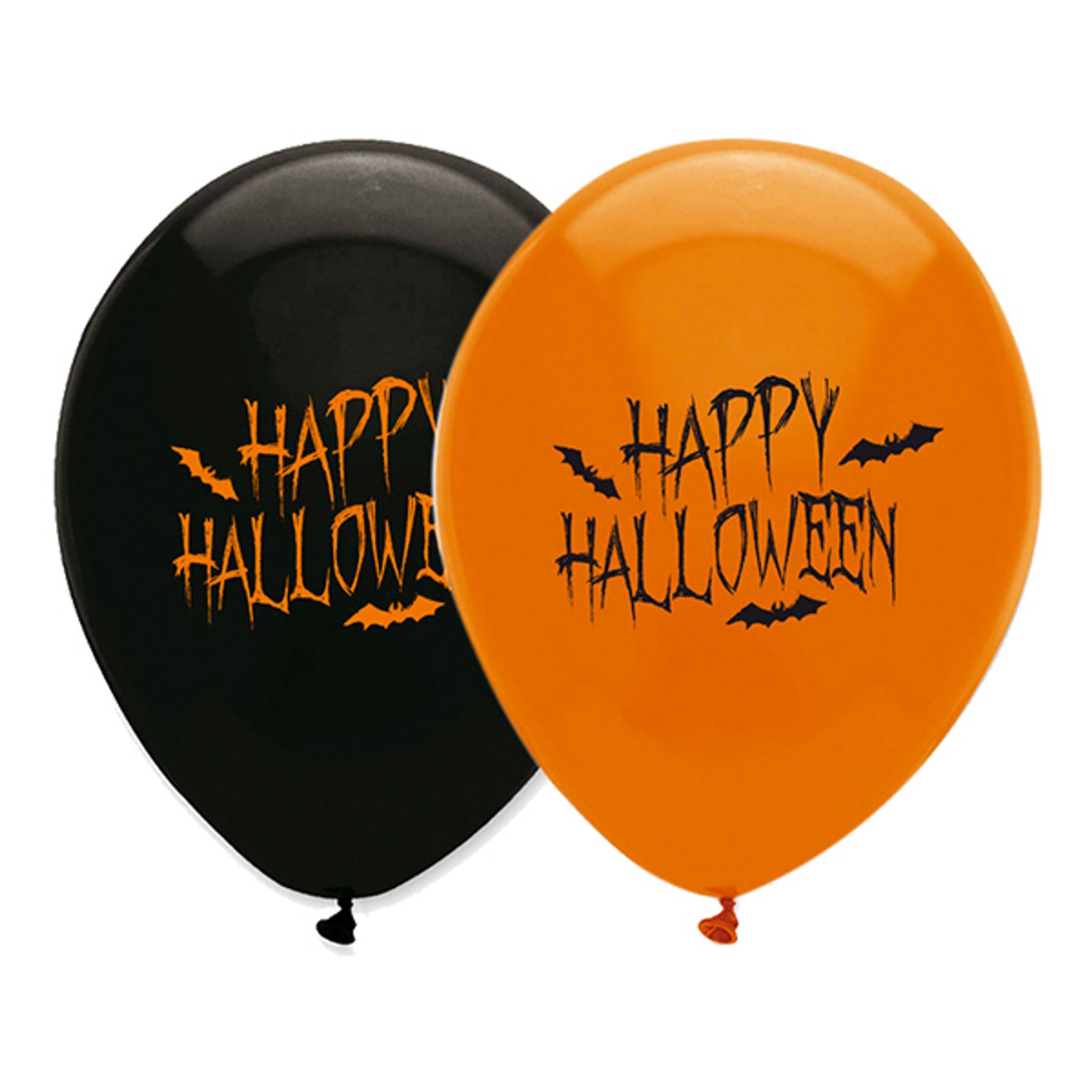 Läs mer om Ballonger Happy Halloween Orange/Svart - 50-pack