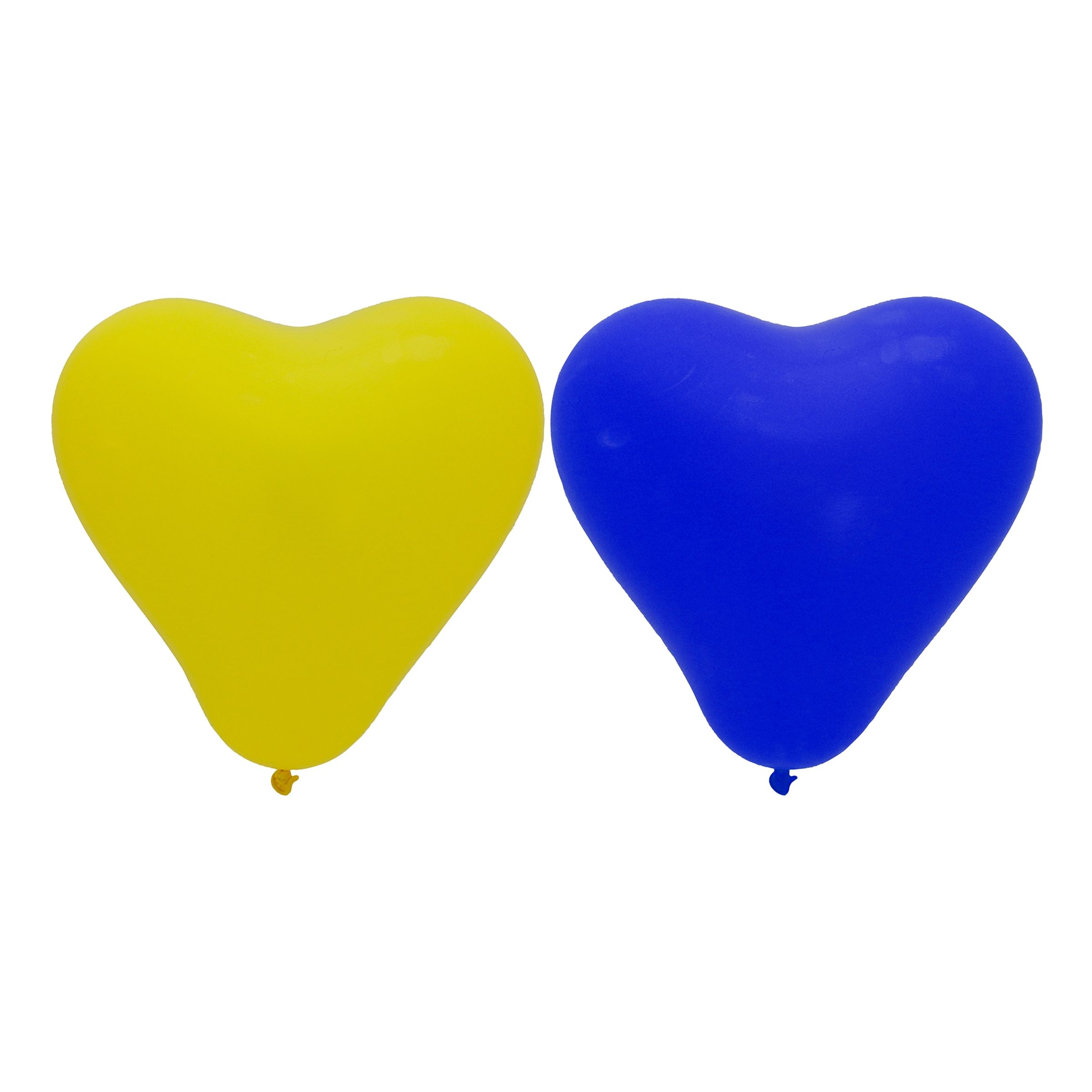 Läs mer om Ballonger Hjärtan Blå/Gul - 10-pack