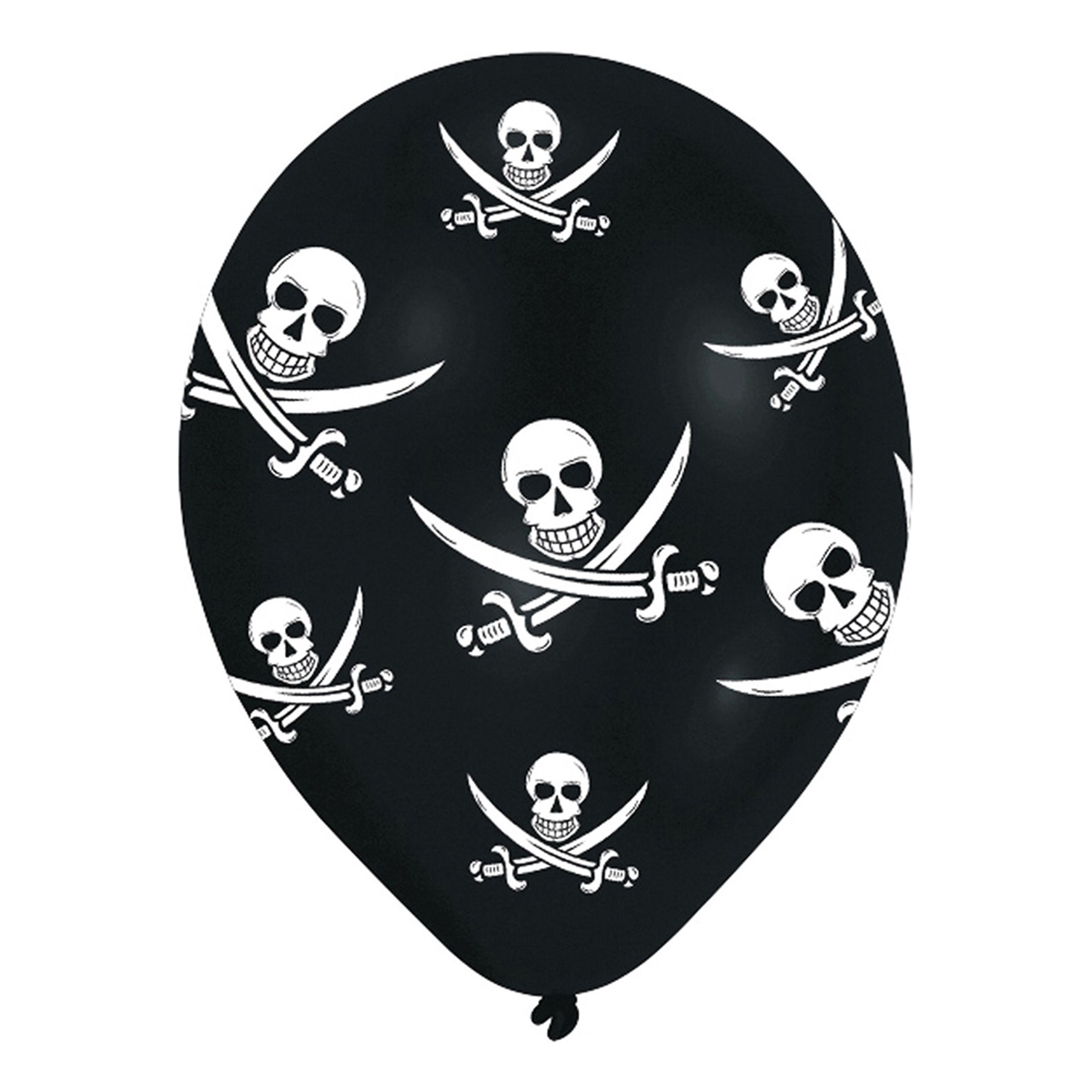 Läs mer om Ballonger Jolly Roger Pirat - 6-pack
