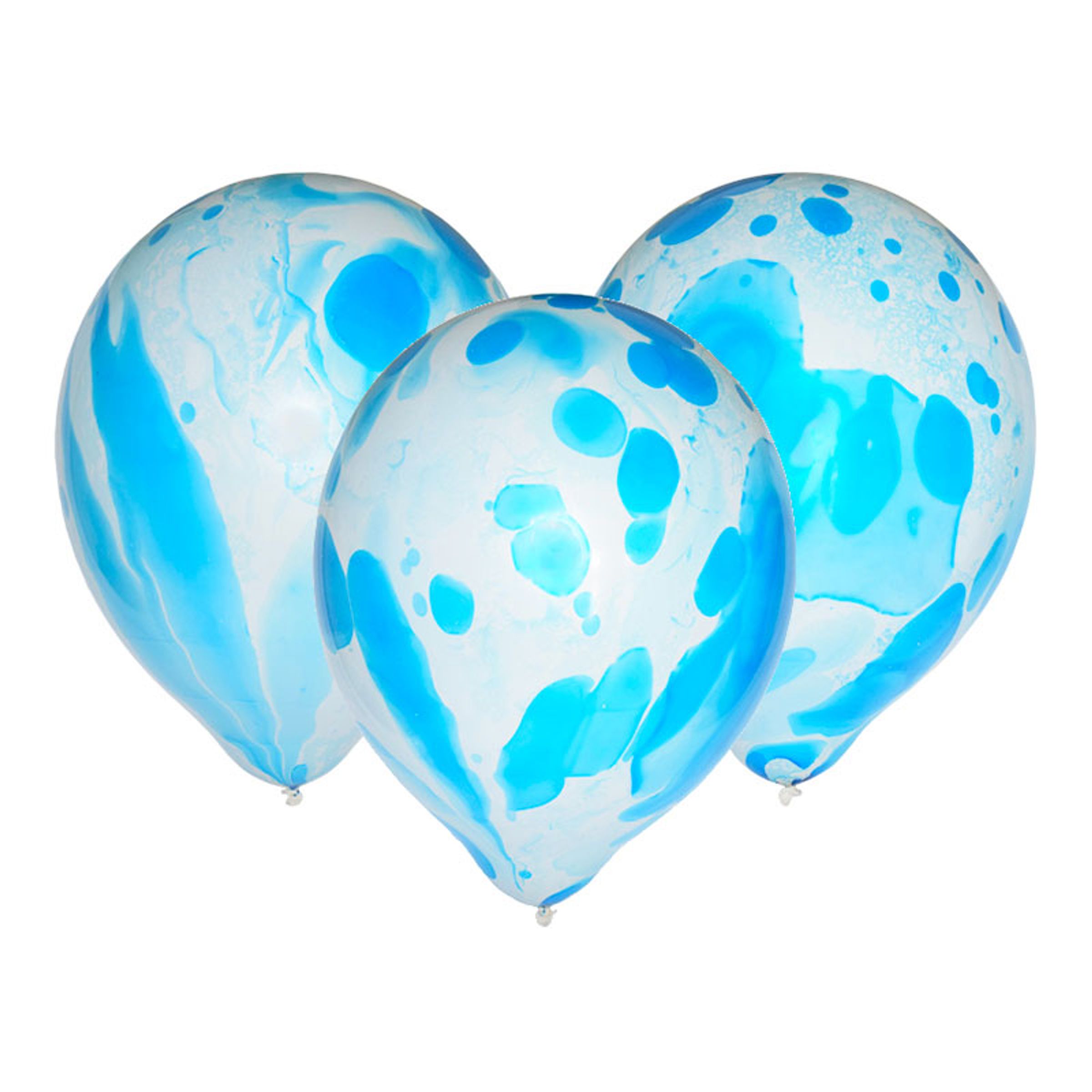 Läs mer om Ballonger Marmor Blå - 6-pack