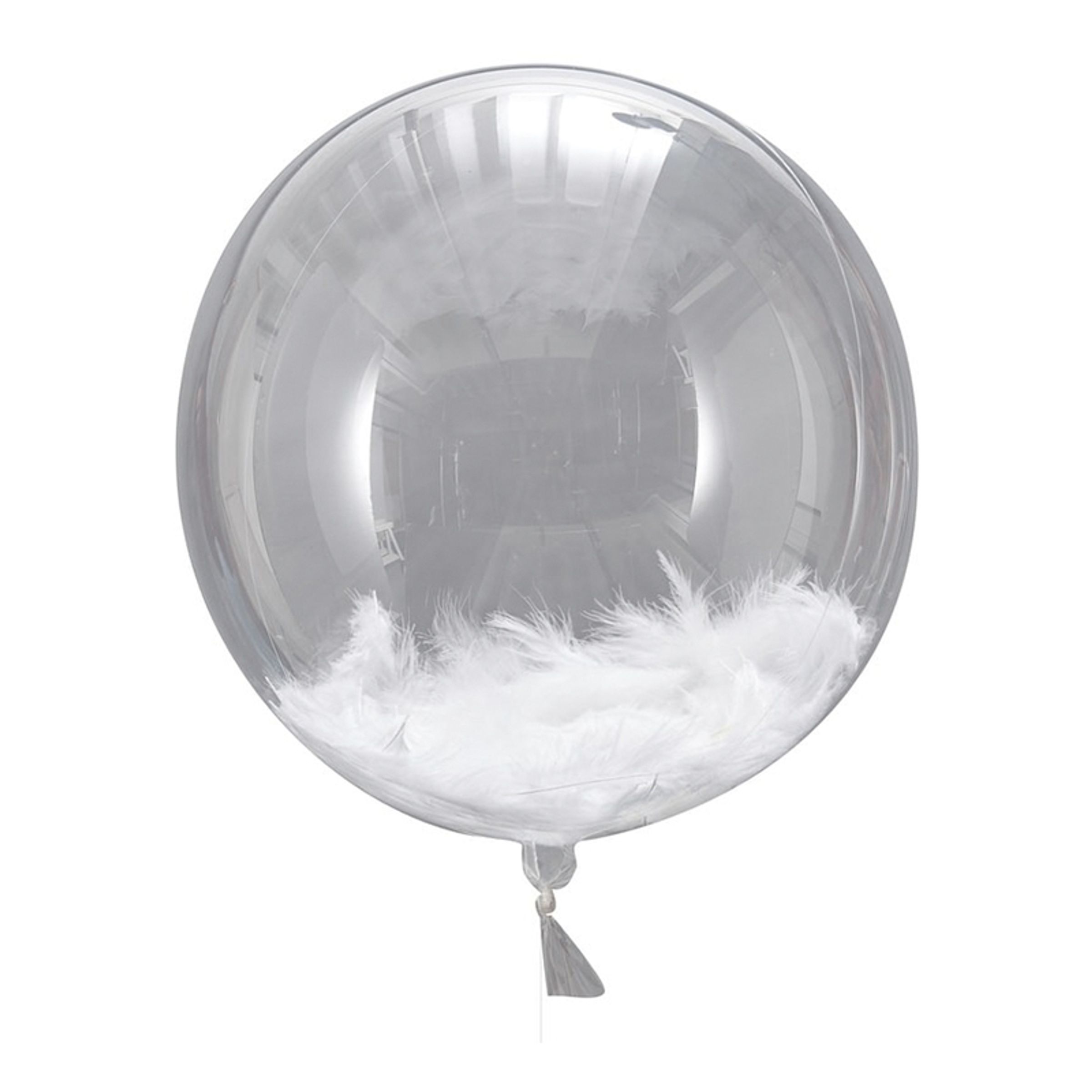 Läs mer om Ballonger Orbz med Vita Fjädrar - 3-pack