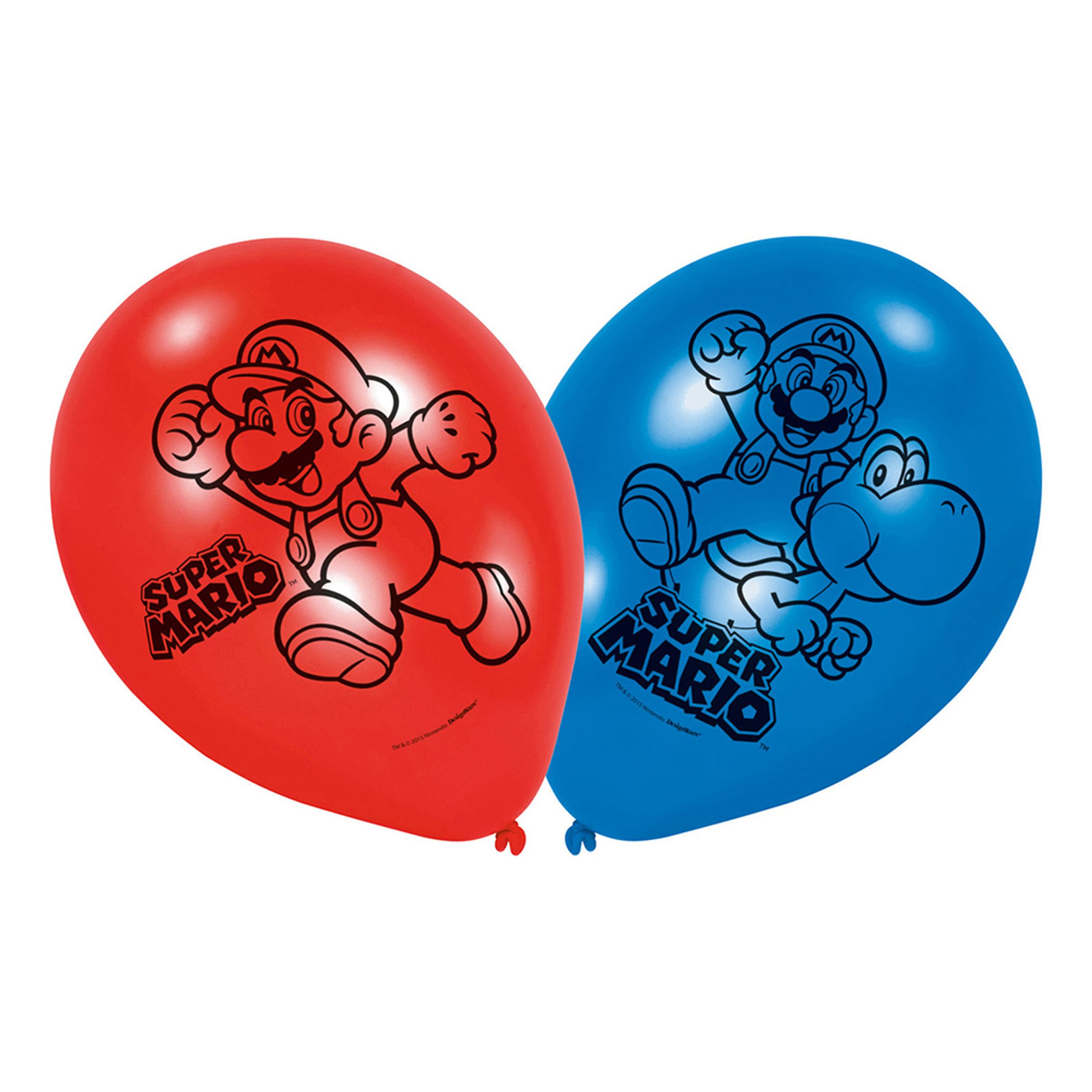 Läs mer om Ballonger Super Mario Blå/Röd - 6-pack