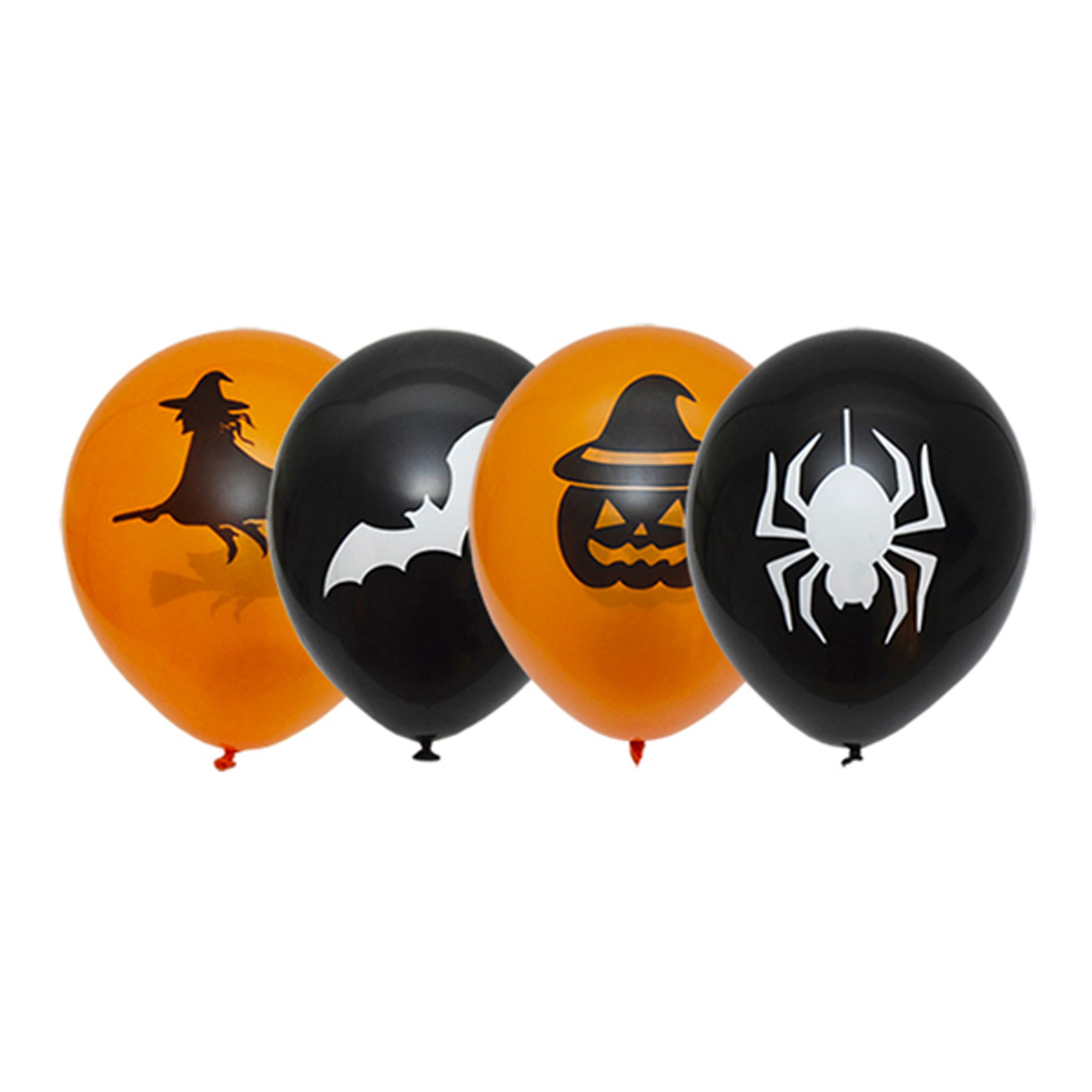 Läs mer om Ballonger Svart/Orange Halloween - 6-pack