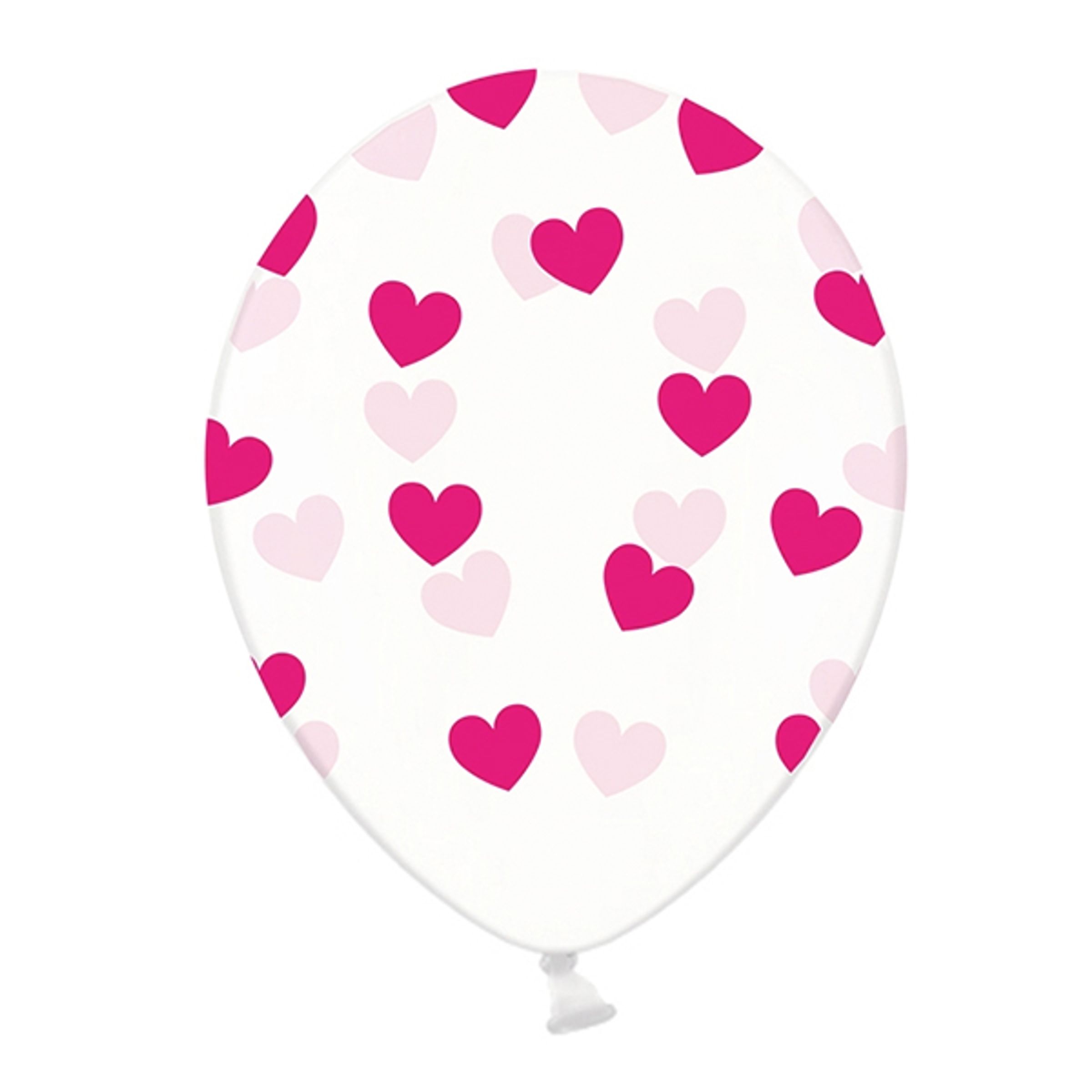 Läs mer om Ballonger Transparenta med Rosa Hjärtan - 6-pack