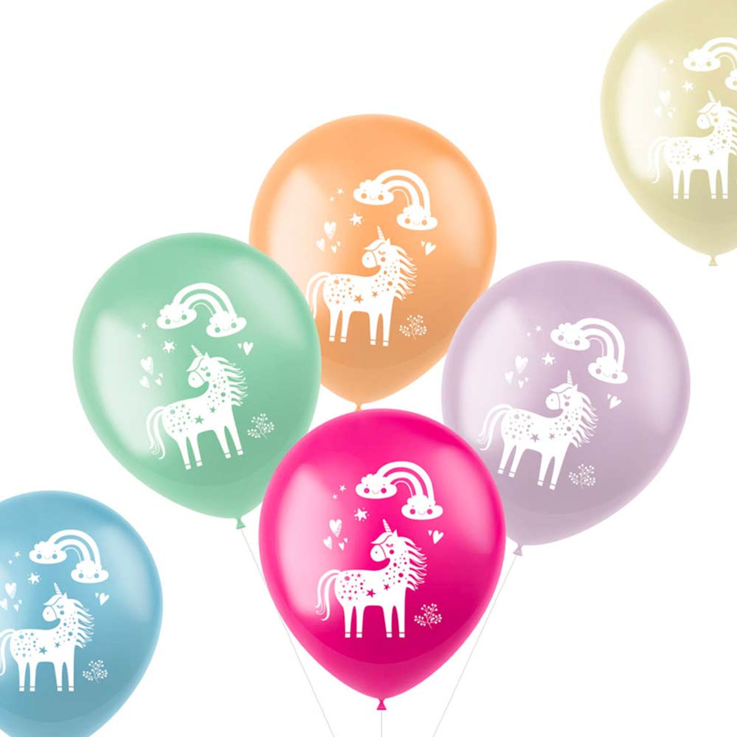 Läs mer om Ballonger Unicorns & Rainbows - 6-pack