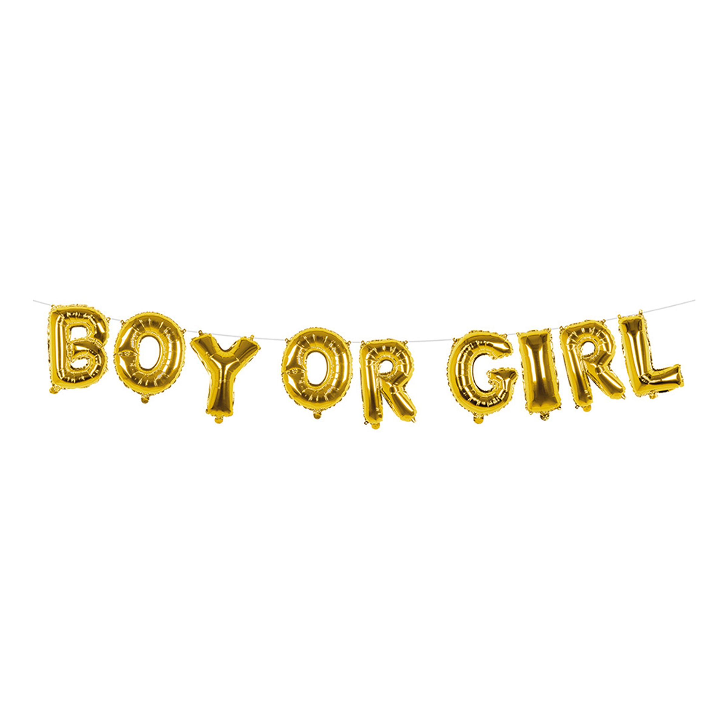 Läs mer om Ballonggirlang Boy or Girl Guld - 400 cm