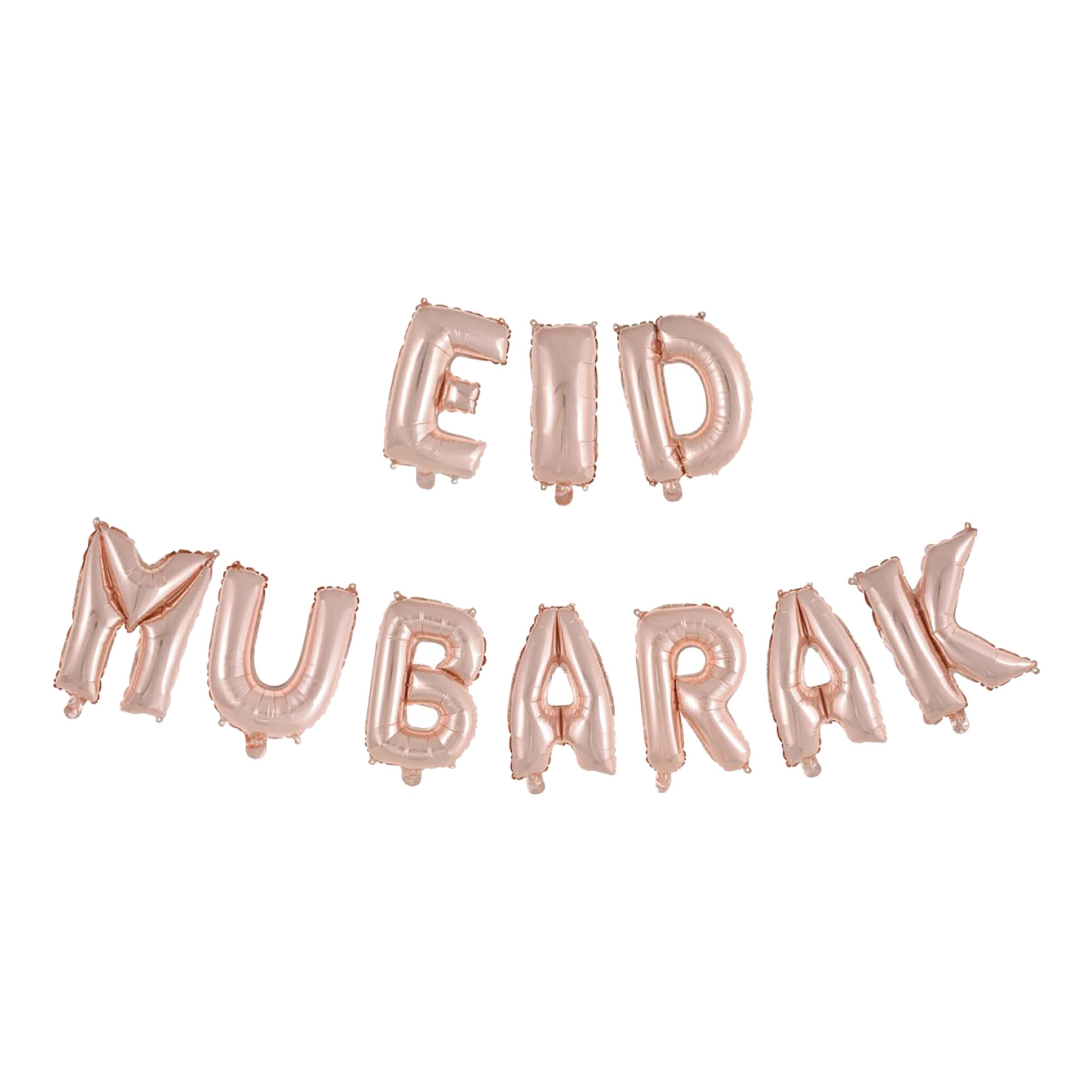Läs mer om Ballonggirlang Eid Mubarak Roséguld