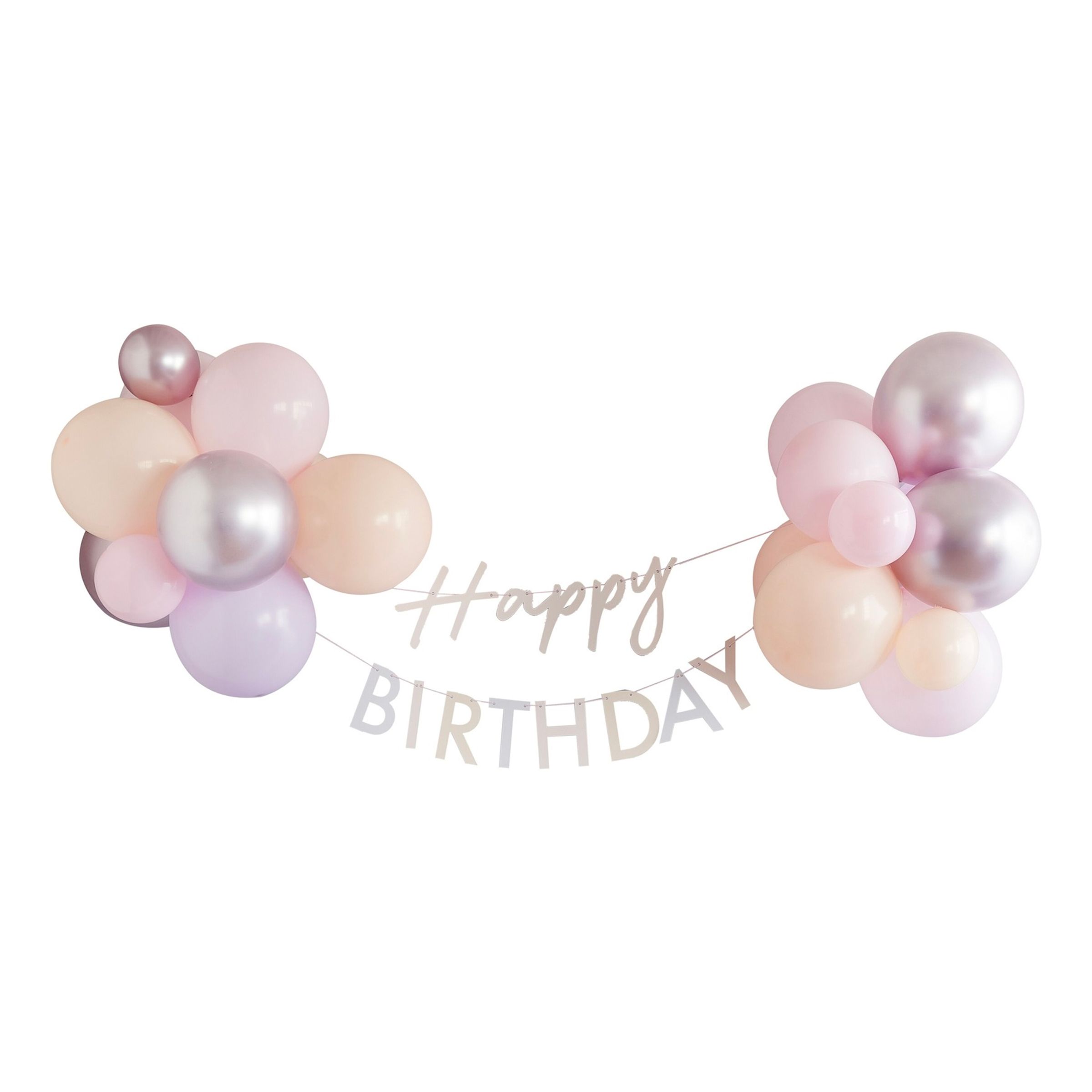 Ballonggirlang Happy Birthday Pastell Mix