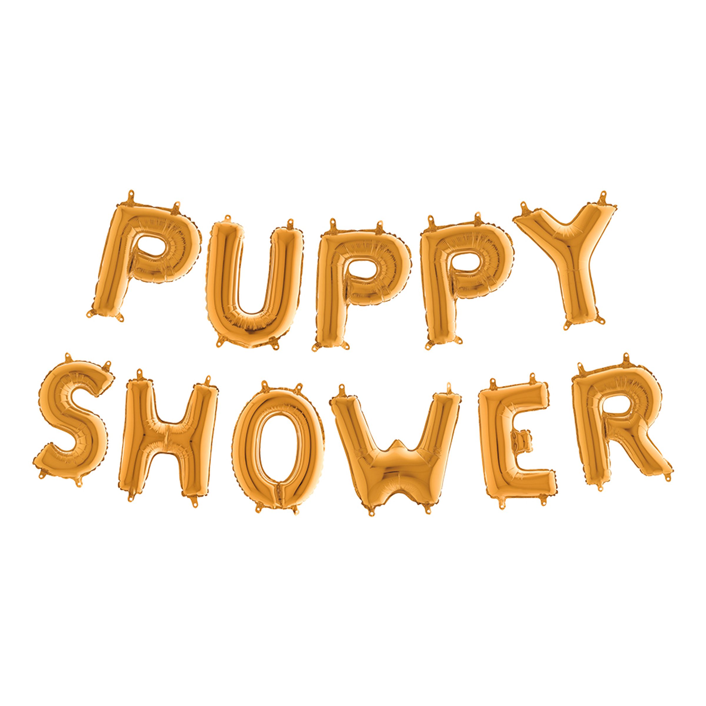 Ballonggirlang Puppy Shower Guld Metallic