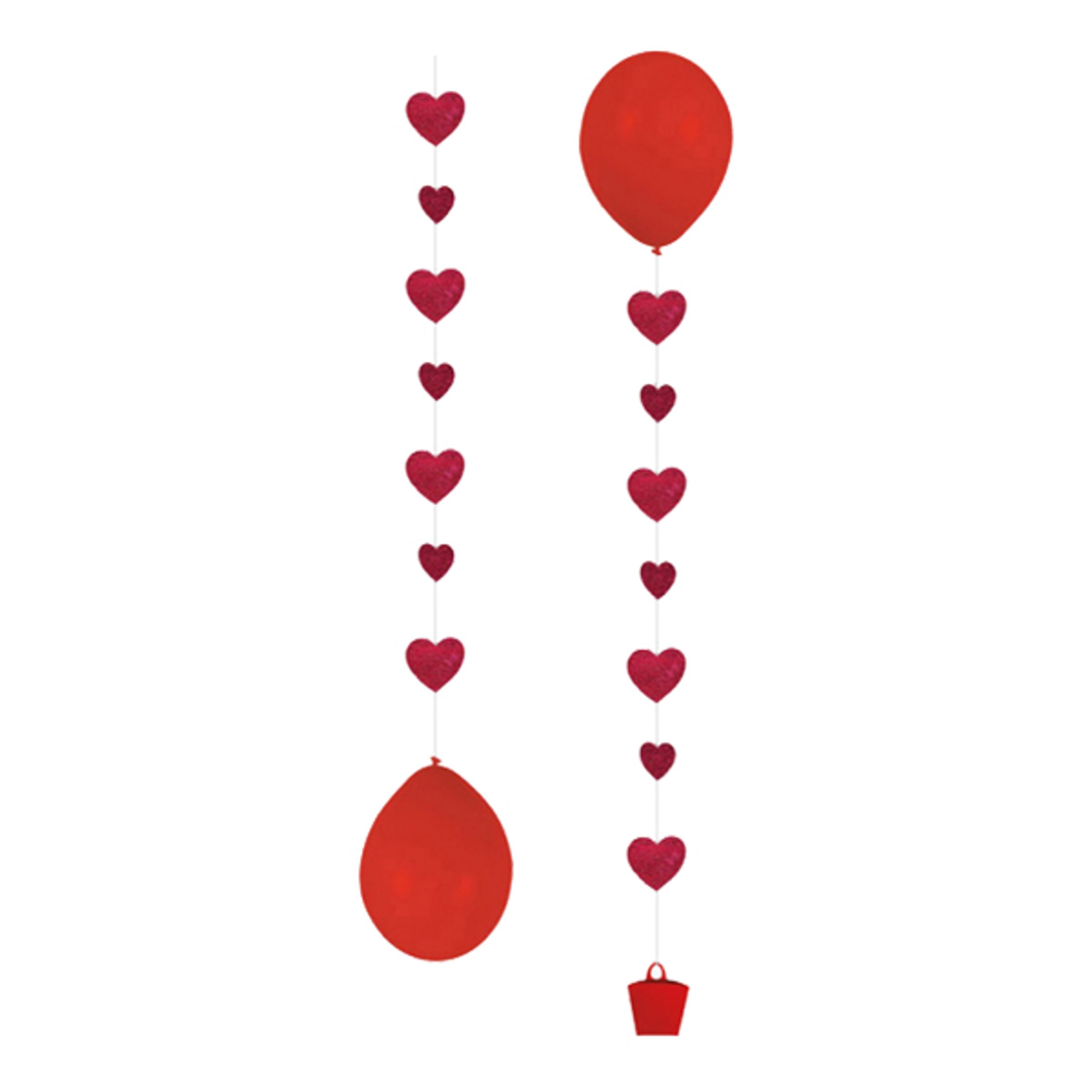 Ballongsvansar Hjärtan Röda - 3-pack