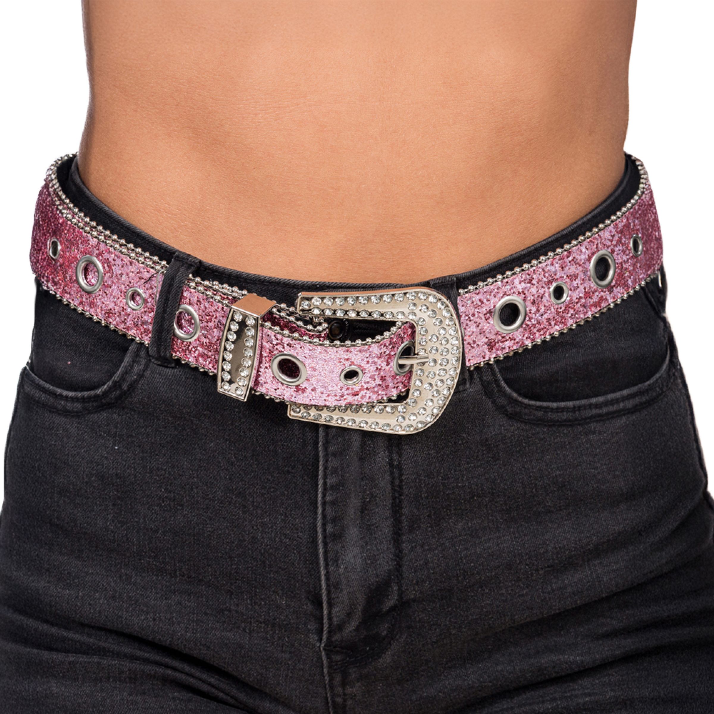 Bälte med Glitter Rosa - One size | Hem - Roliga Prylar - Accessoarer - Bälten & Spännen | Pryloteket