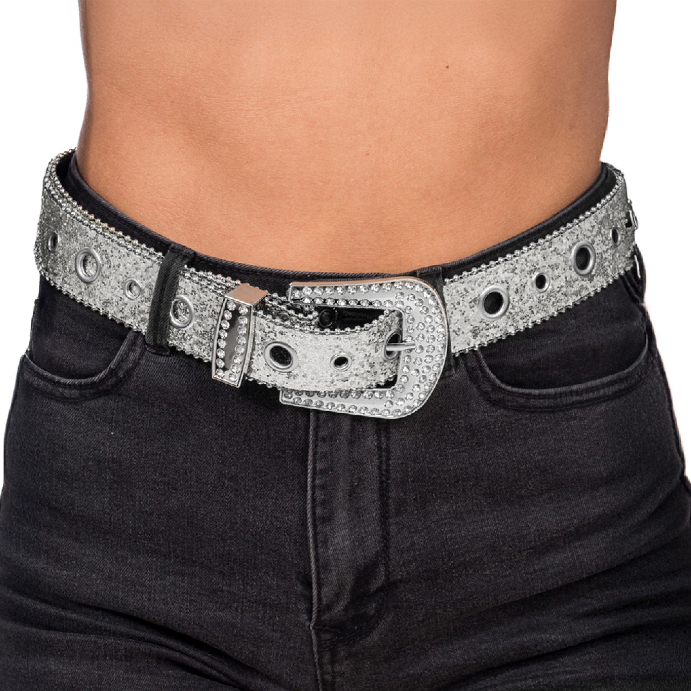 Bälte med Glitter Silver - One size | Hem - Roliga Prylar - Accessoarer - Bälten & Spännen | Pryloteket