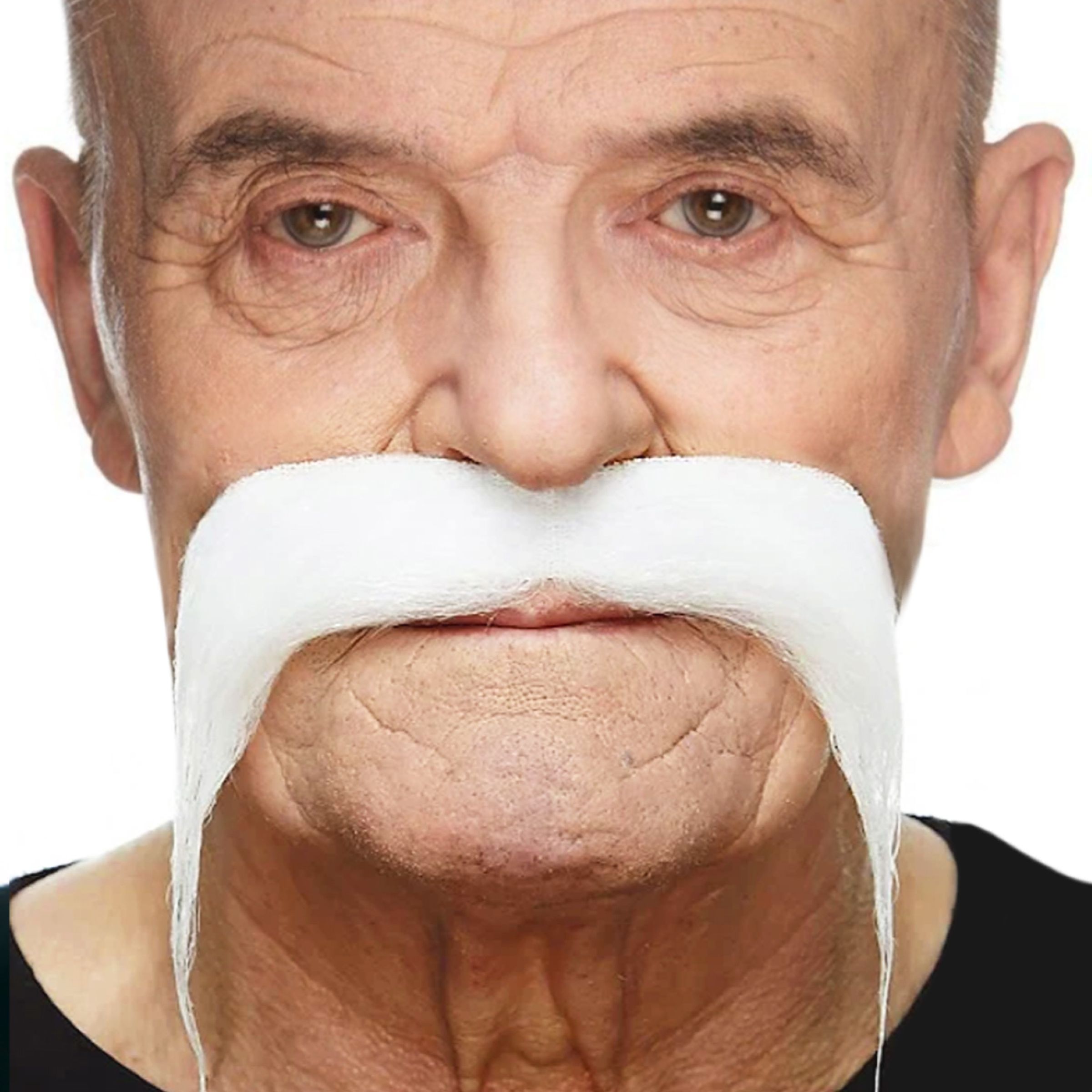 Bandit Mustasch Vit | Hem - Maskerad - Tillbehör - Skägg & Mustascher | Pryloteket