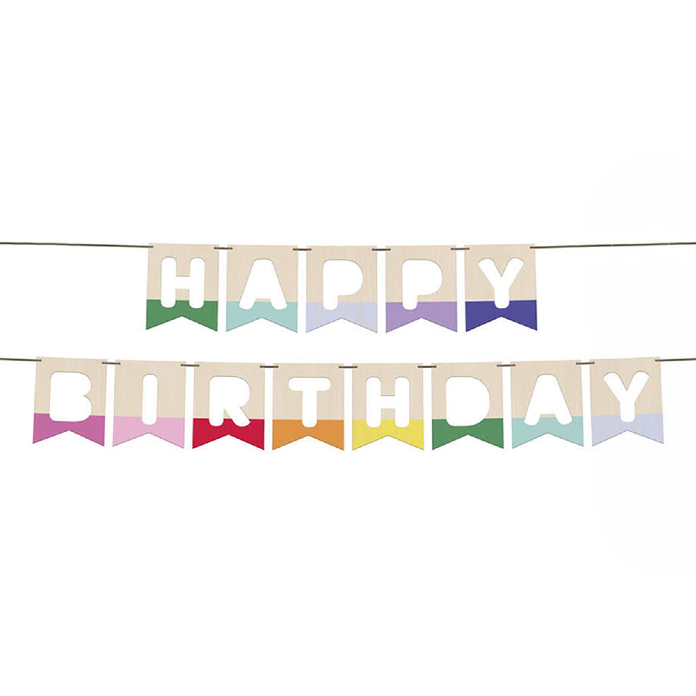 Banner Happy Birthday i Trä | Hem - Festartiklar - Festdekoration - Girlanger | Party Outlet