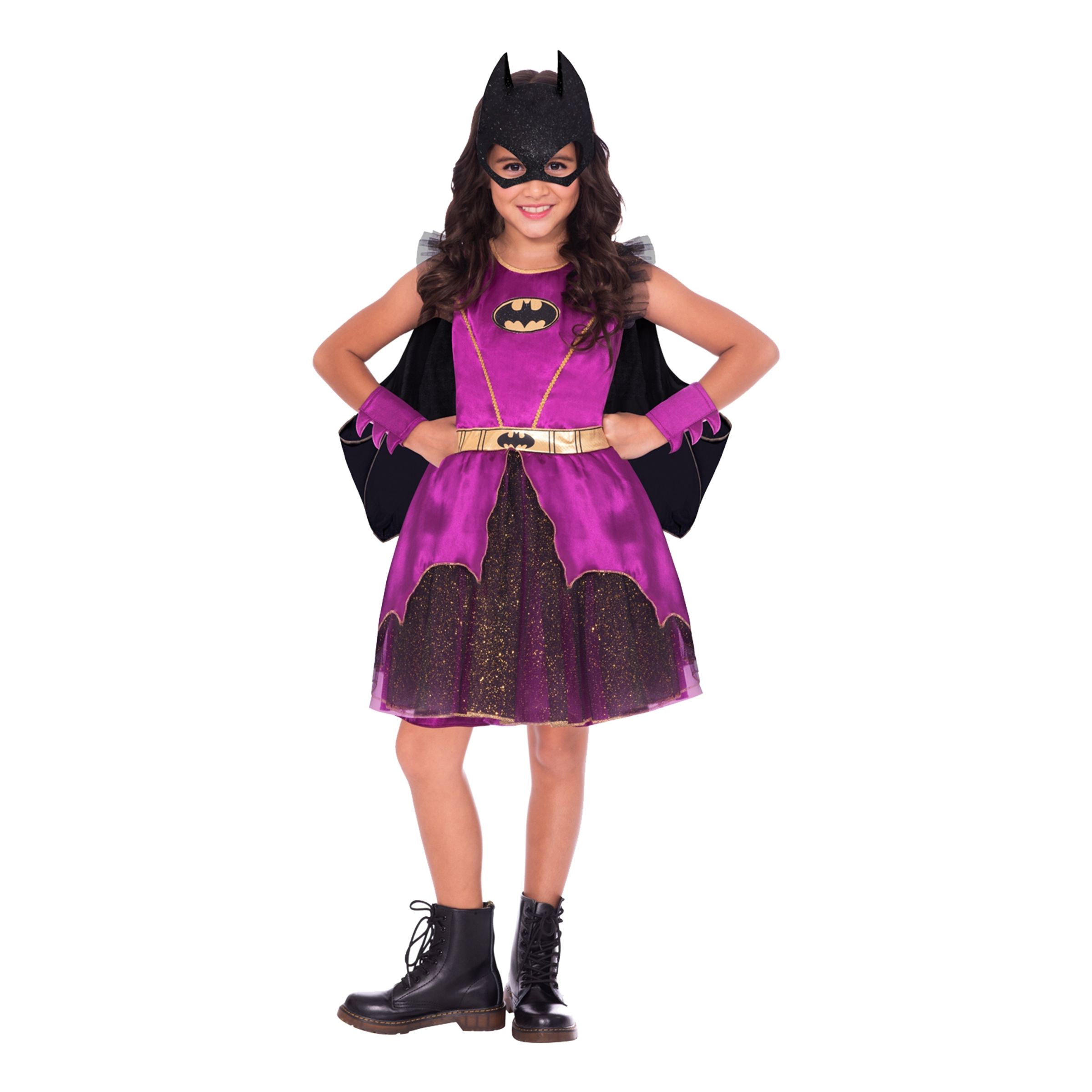 Läs mer om Batgirl Lila Klänning Barn Maskeraddräkt - Medium