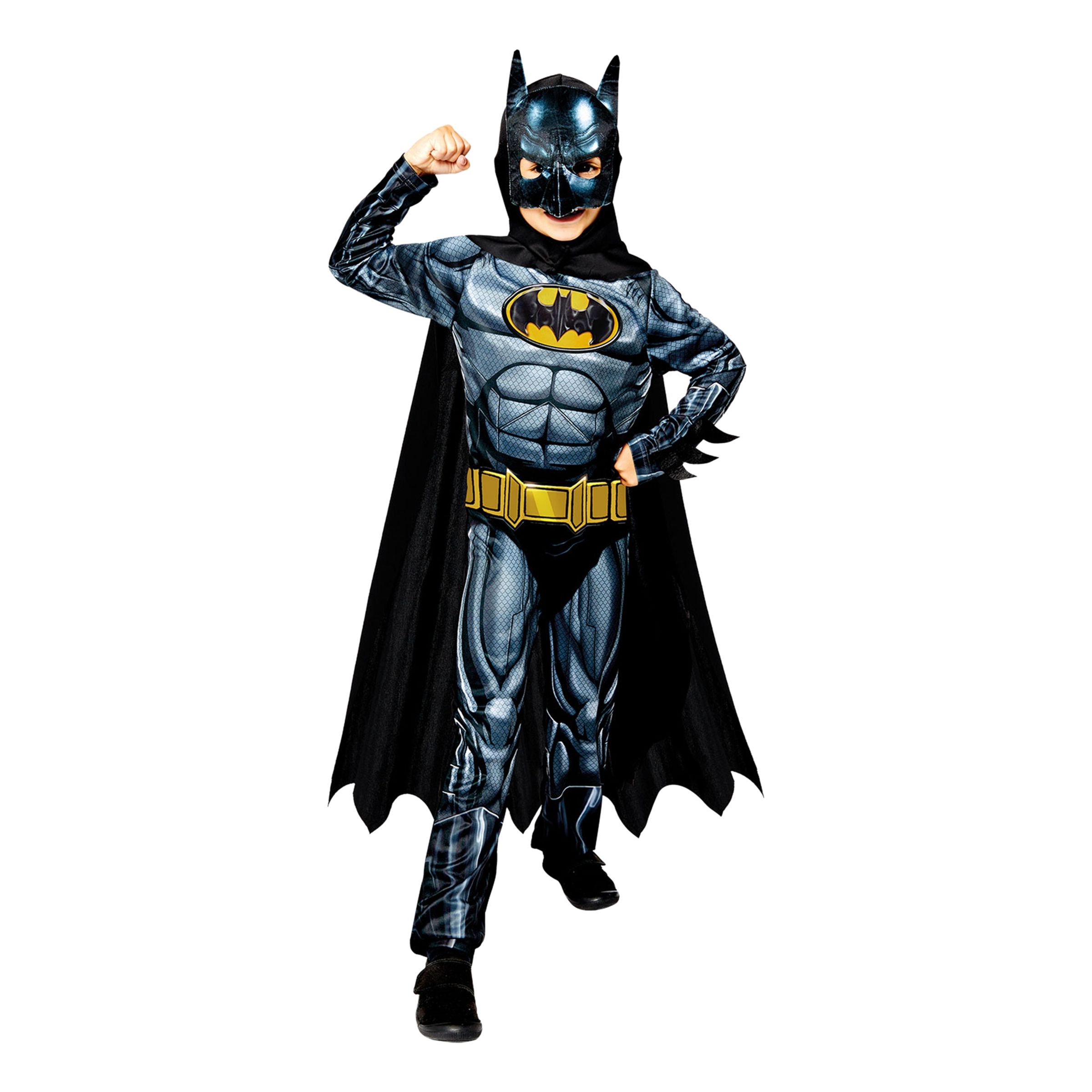 Läs mer om Batman med Muskler Barn Maskeraddräkt - Small