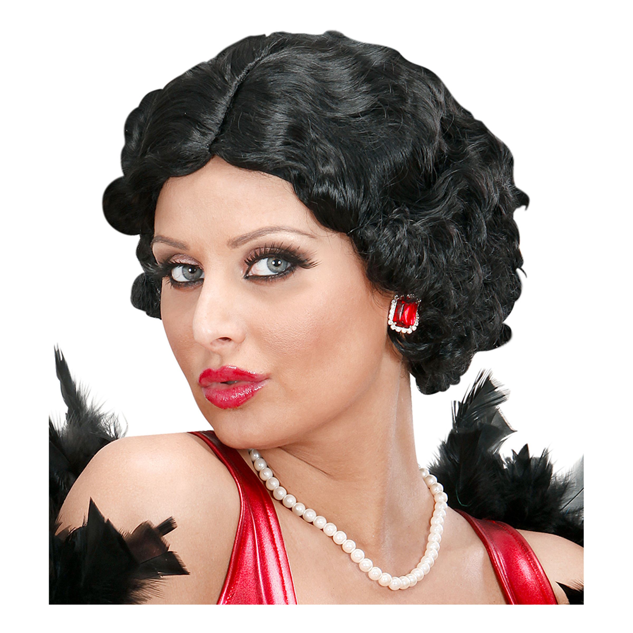 Betty Flapper Kort Svart Peruk
