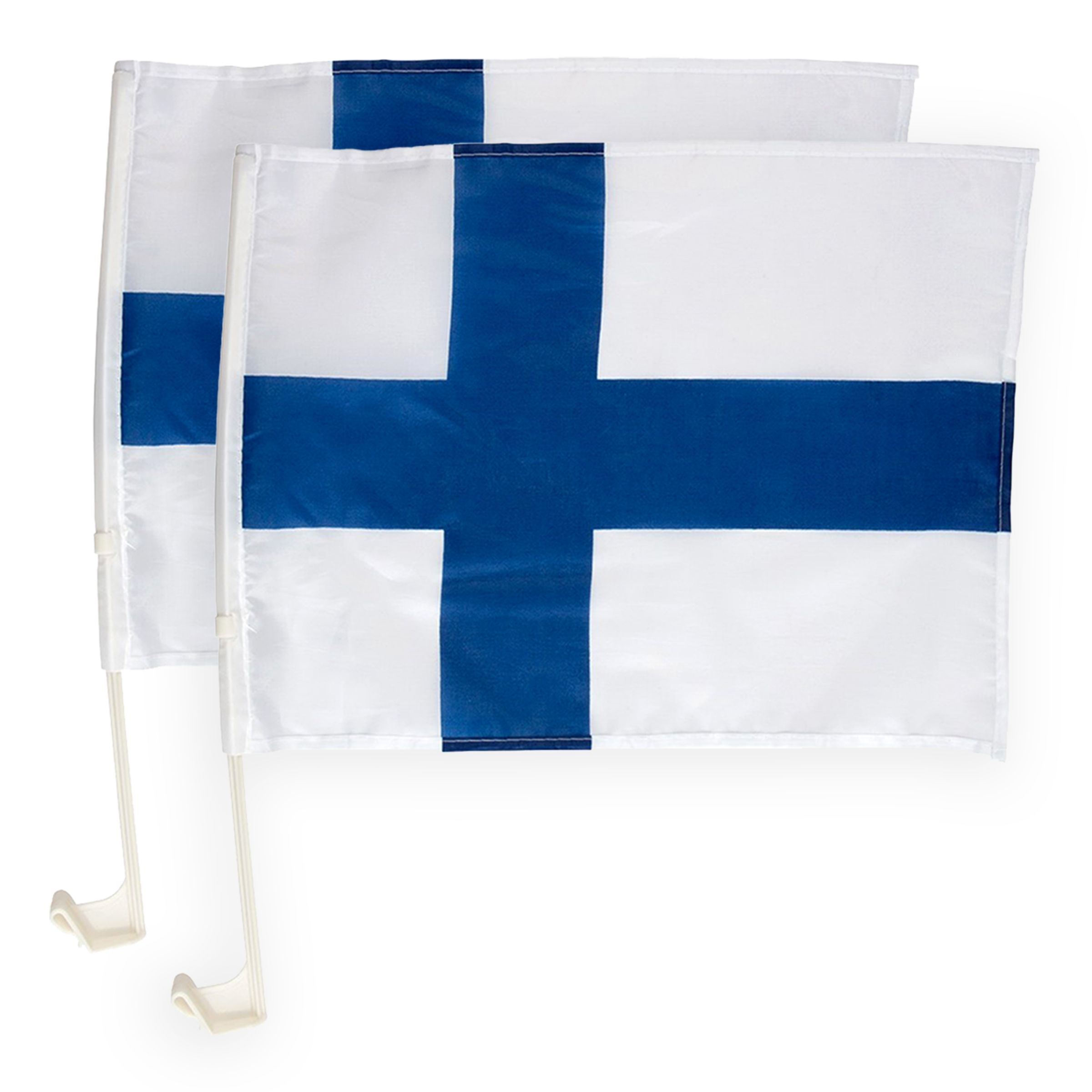 Läs mer om Bilflaggor Finska Flaggan - 2-pack