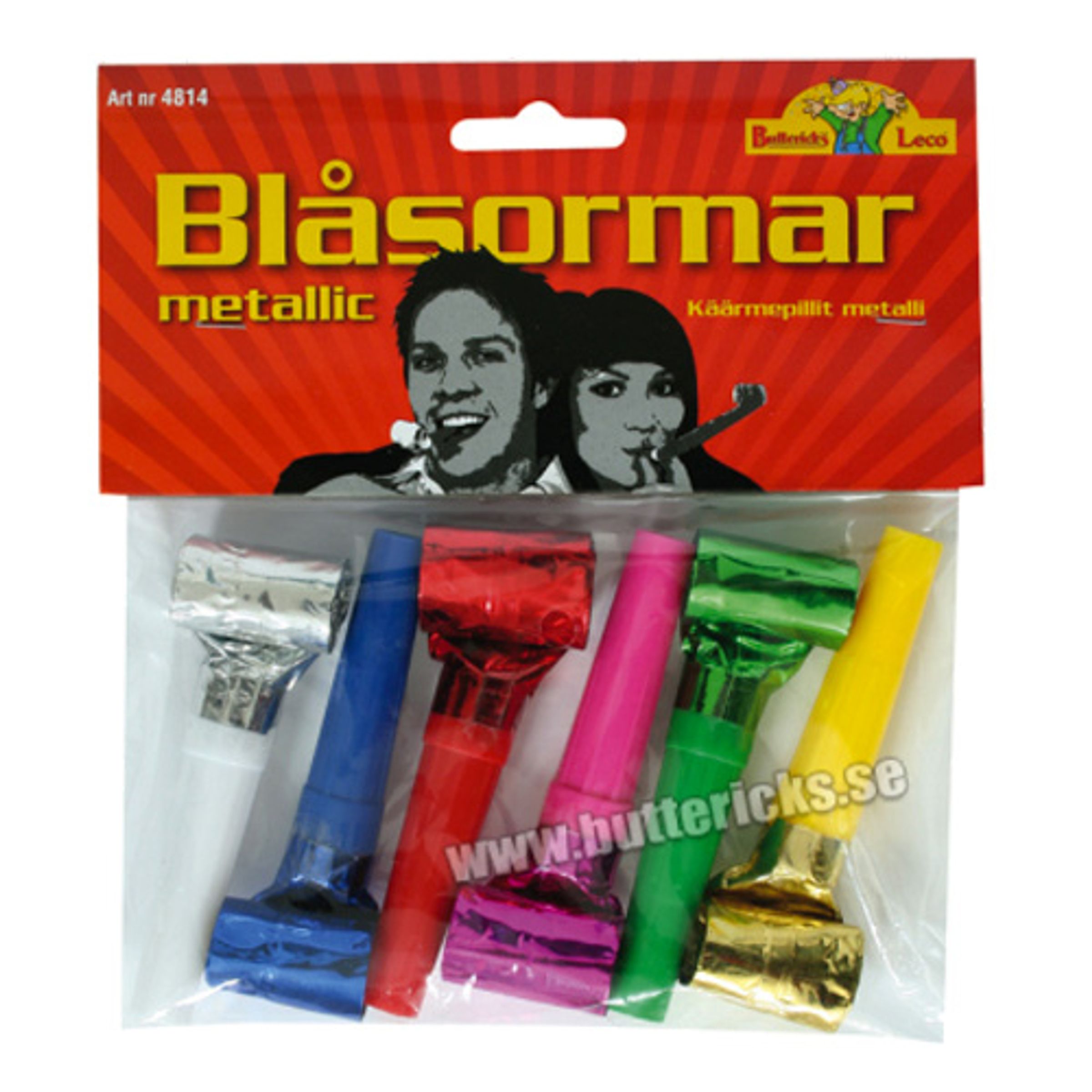 Läs mer om Blåsormar Metallic - 6-pack