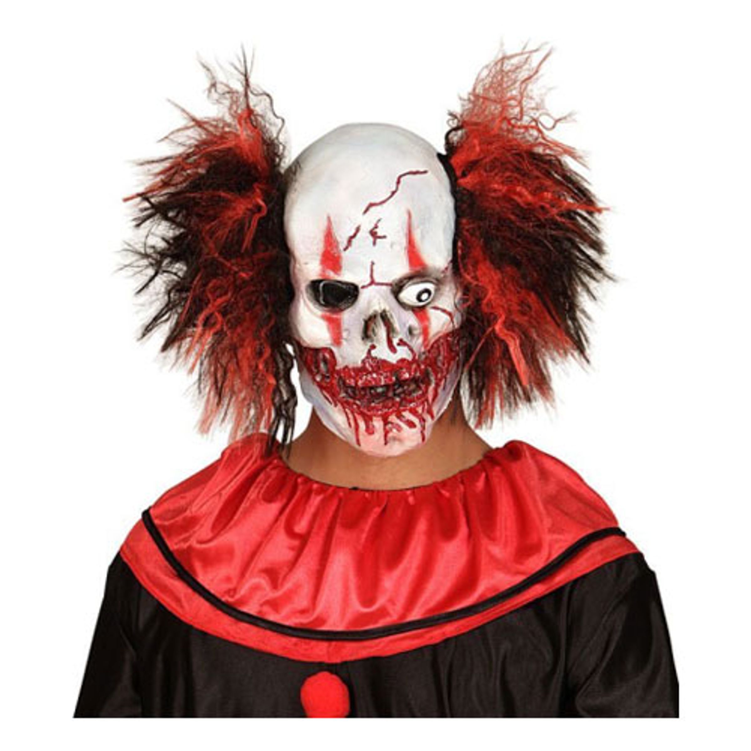 Läs mer om Blodig Clownmask med Hår - One size